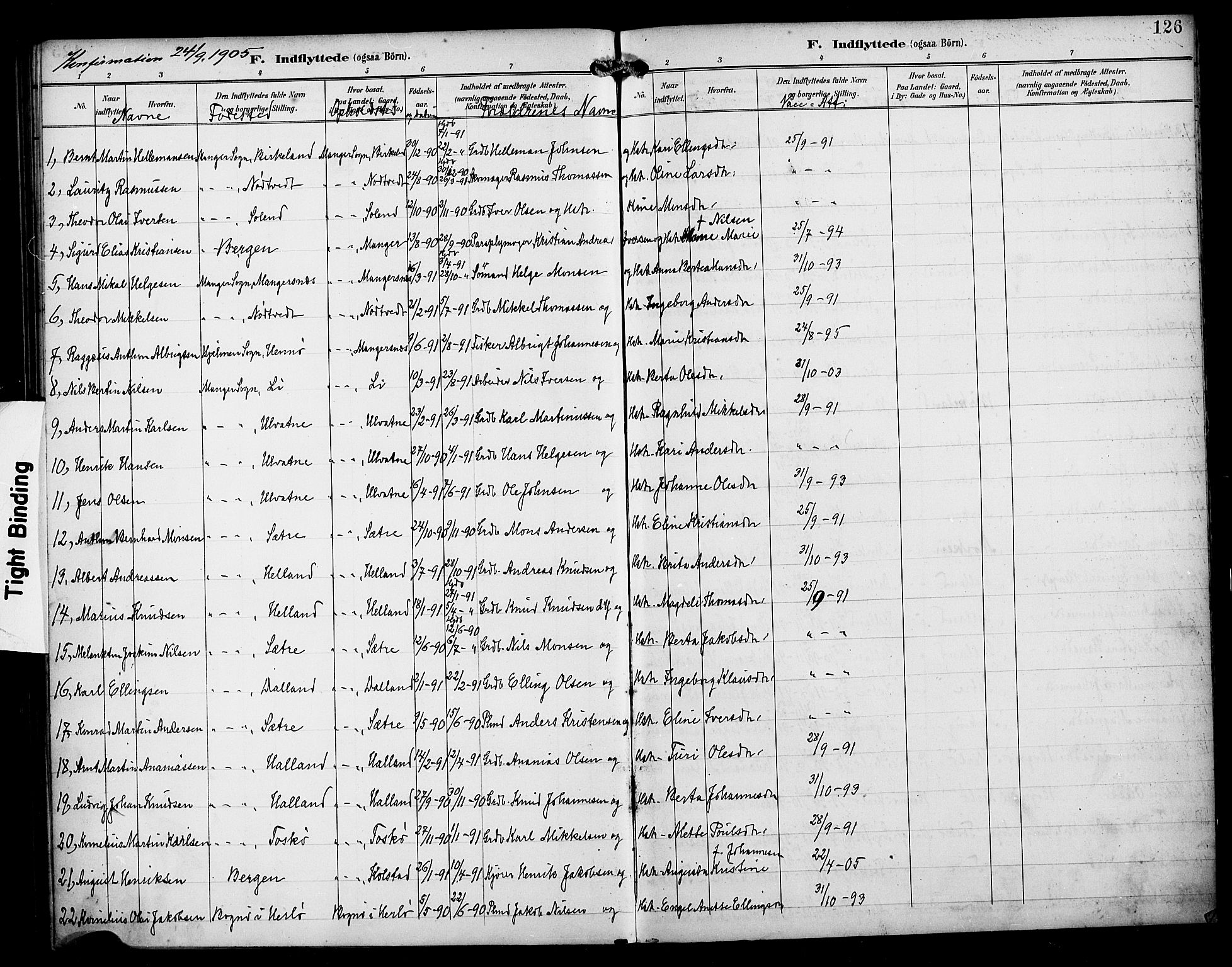 Manger sokneprestembete, AV/SAB-A-76801/H/Haa: Parish register (official) no. B 2, 1893-1906, p. 126