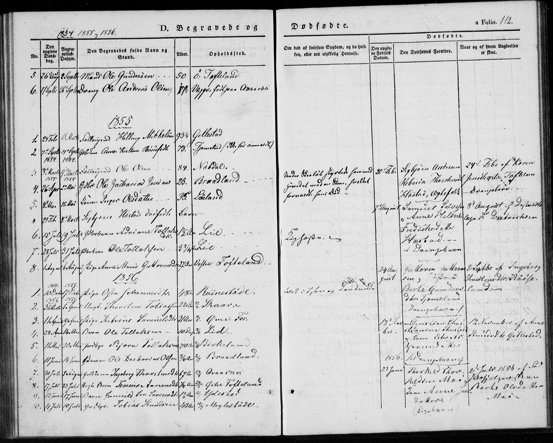 Lyngdal sokneprestkontor, AV/SAK-1111-0029/F/Fa/Fab/L0001: Parish register (official) no. A 1, 1838-1860, p. 112