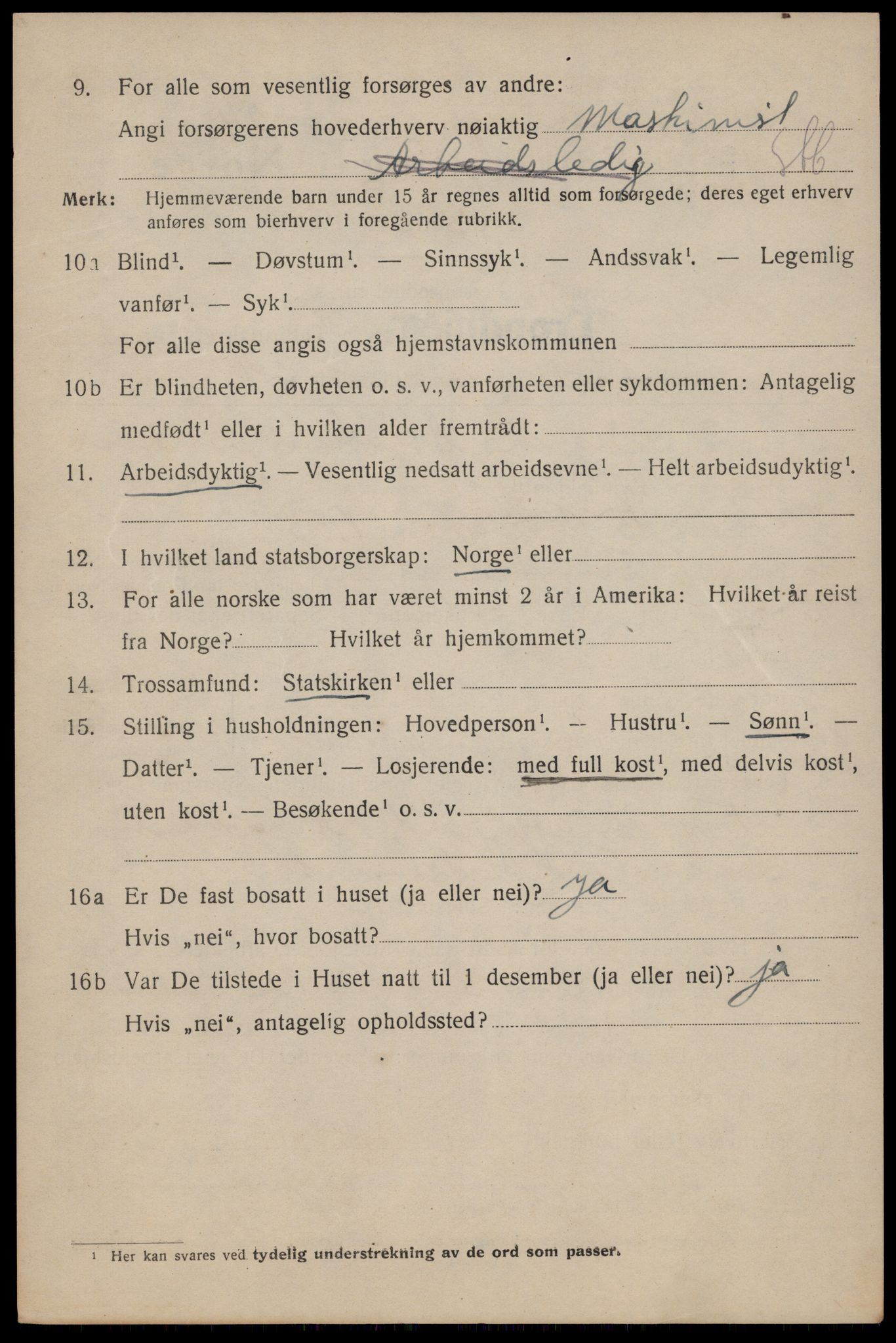 SAT, 1920 census for Trondheim, 1920, p. 107427