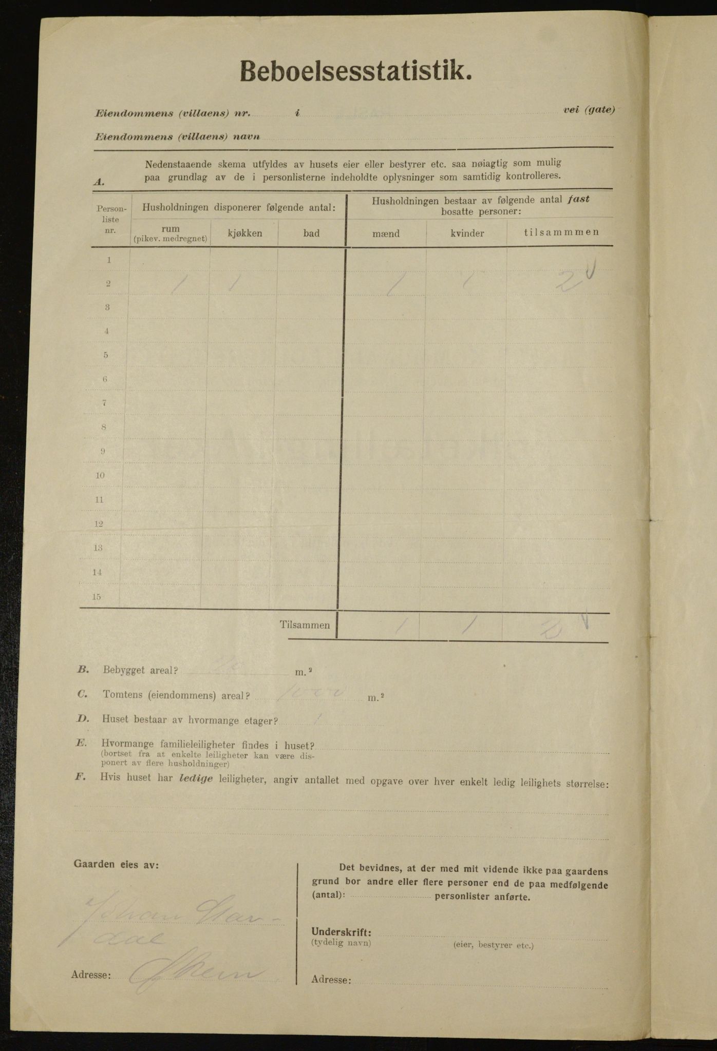 , Municipal Census 1923 for Aker, 1923, p. 36019