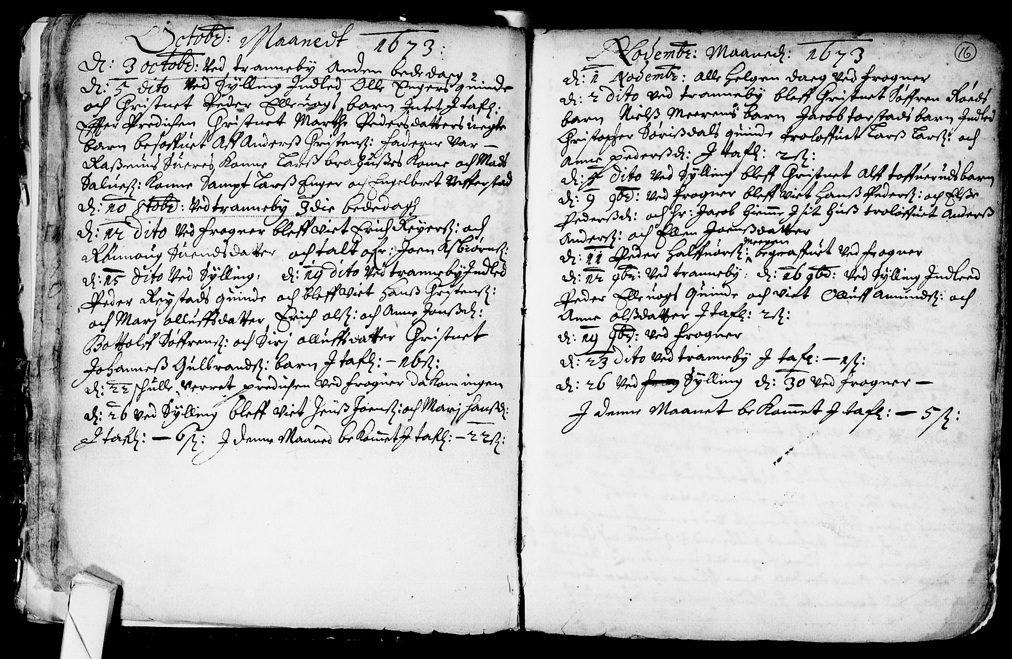 Lier kirkebøker, AV/SAKO-A-230/F/Fa/L0001: Parish register (official) no. I 1, 1672-1701, p. 16