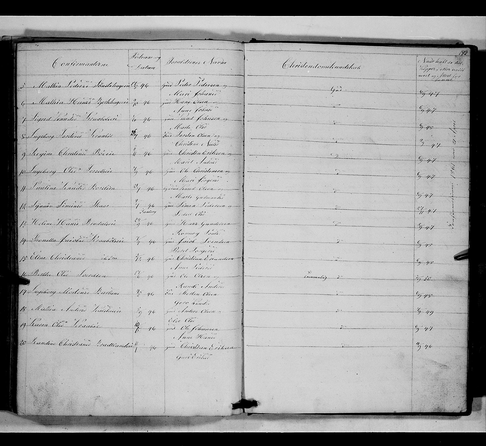 Gausdal prestekontor, SAH/PREST-090/H/Ha/Hab/L0005: Parish register (copy) no. 5, 1846-1867, p. 183