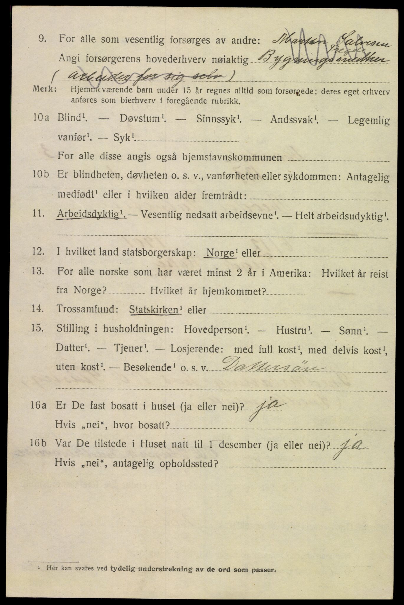 SAK, 1920 census for Mandal, 1920, p. 6898