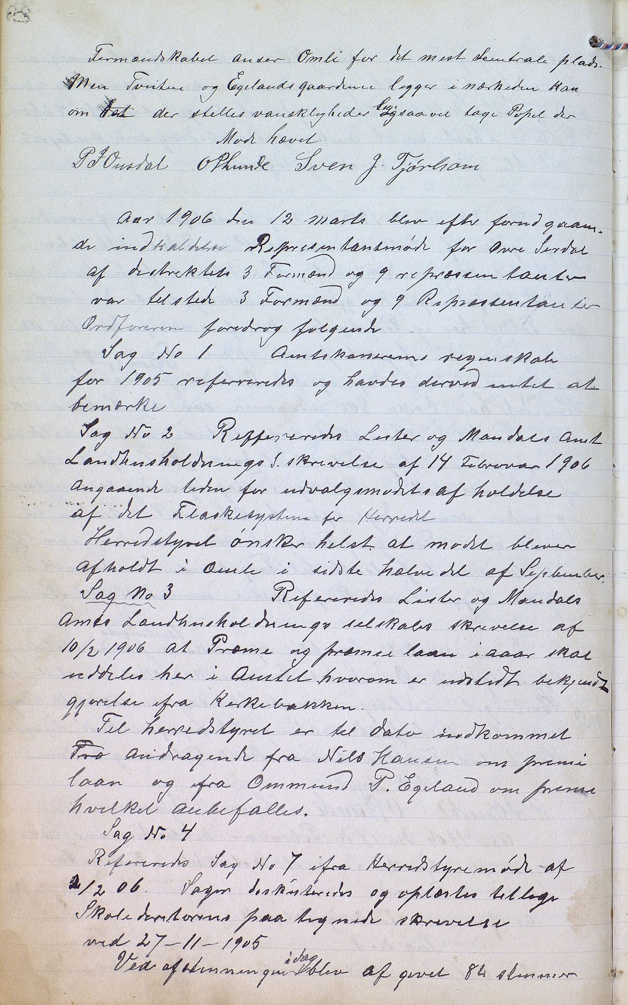 Øvre Sirdal kommune - Formannskapet/Kommunestyret, ARKSOR/1046ØS120/A/L0001: Møtebok (d), 1905-1917, p. 28b