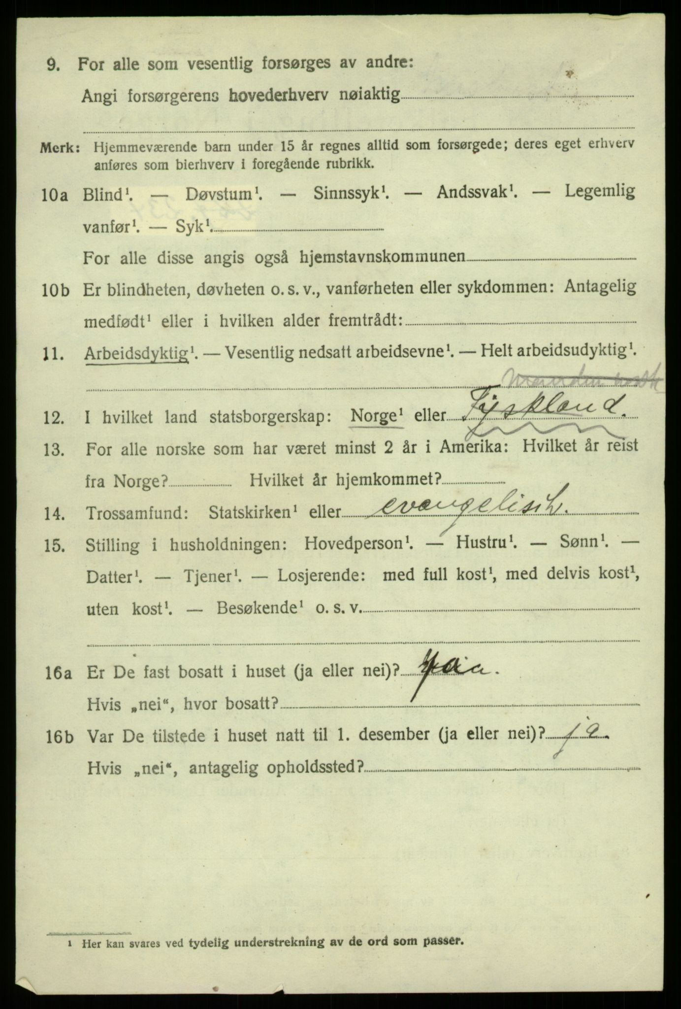 SAB, 1920 census for Alversund, 1920, p. 5307