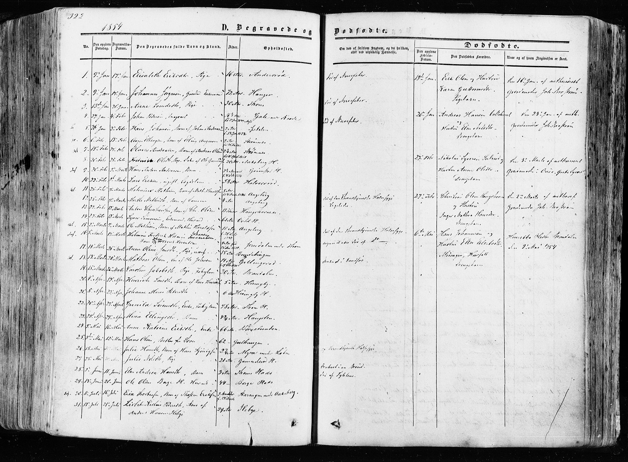 Råde prestekontor kirkebøker, SAO/A-2009/F/Fa/L0006: Parish register (official) no. 6, 1854-1877, p. 322