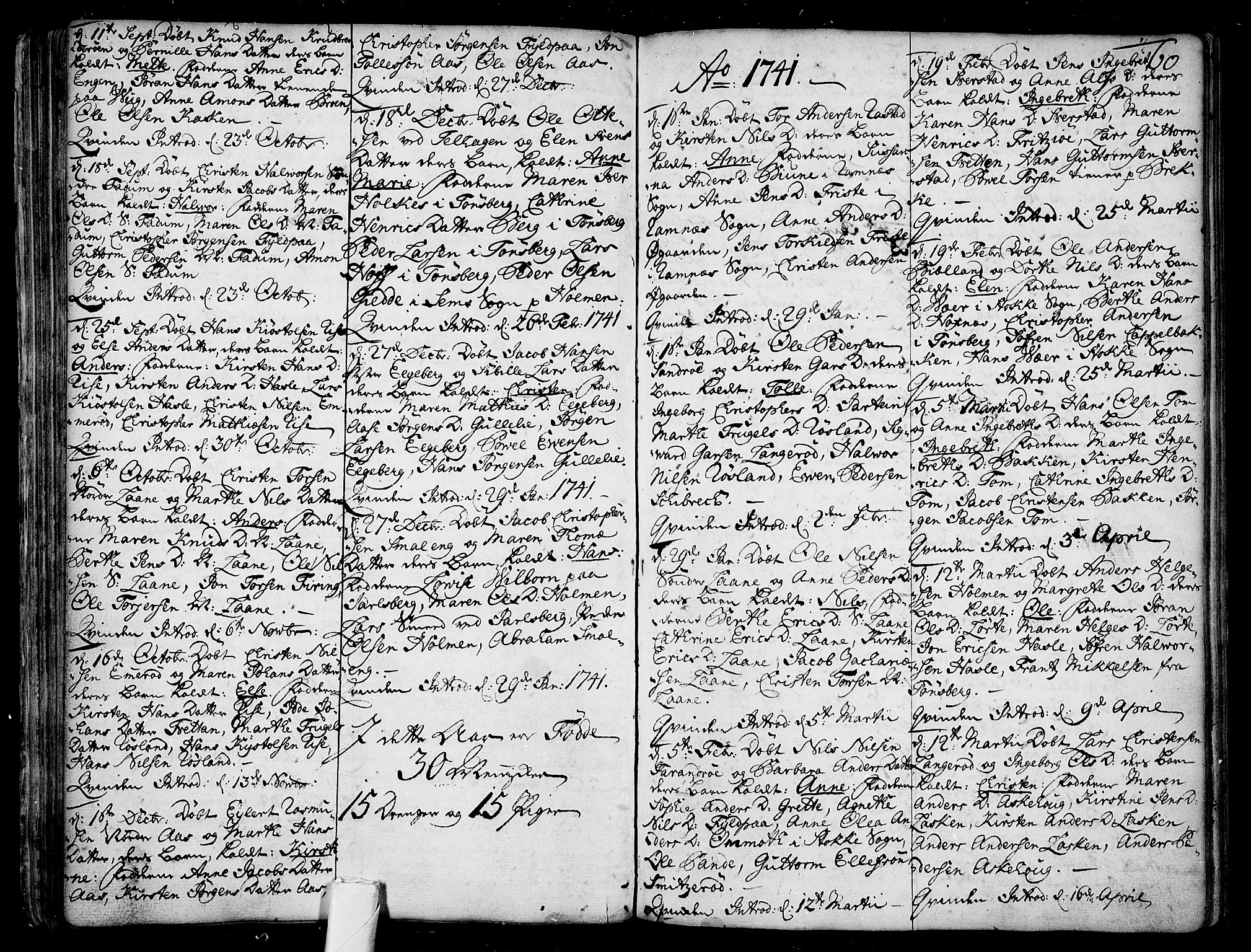 Sem kirkebøker, AV/SAKO-A-5/F/Fa/L0001: Parish register (official) no. I 1, 1702-1763, p. 60