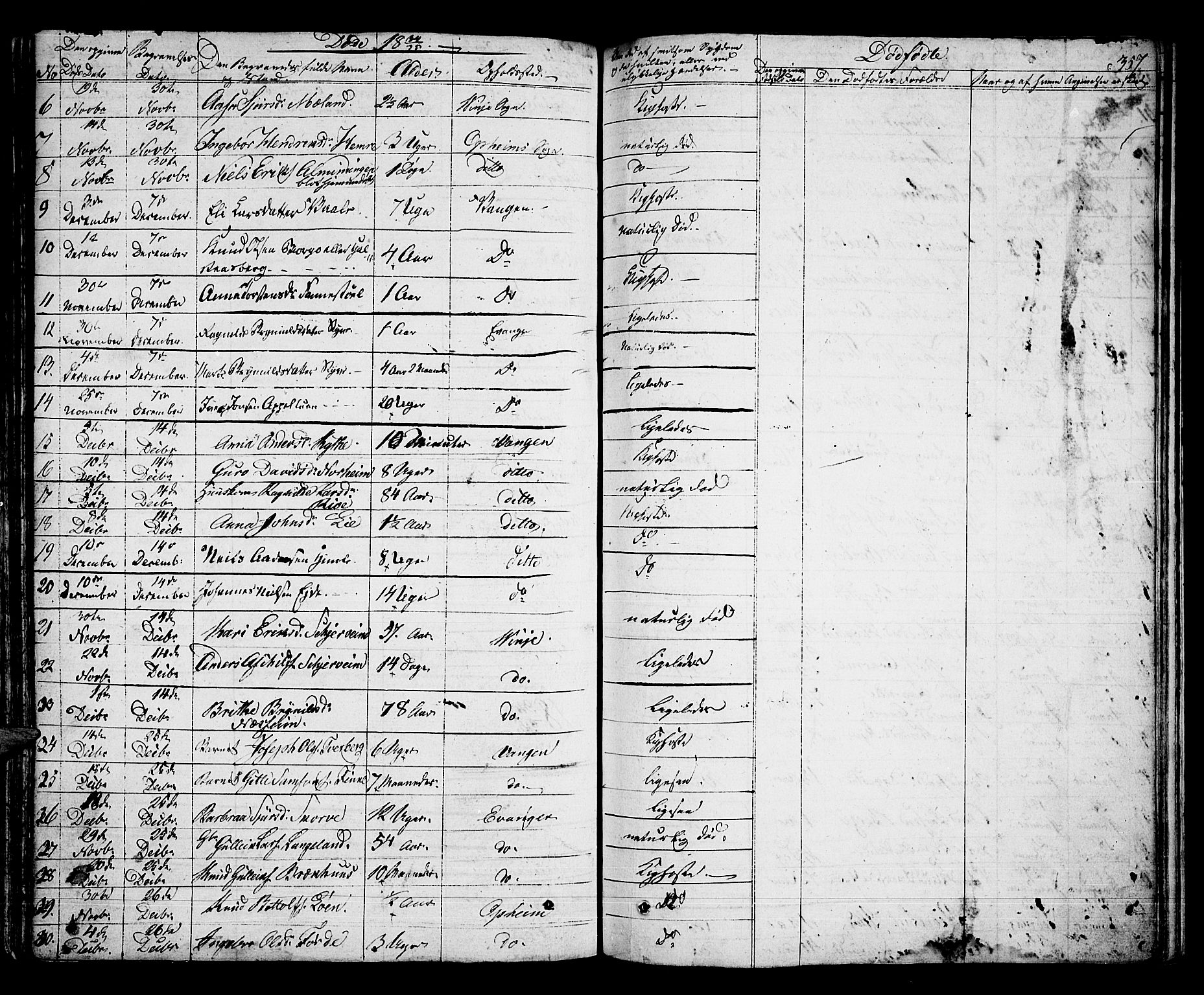 Voss sokneprestembete, SAB/A-79001/H/Haa: Parish register (official) no. A 12, 1823-1837, p. 357