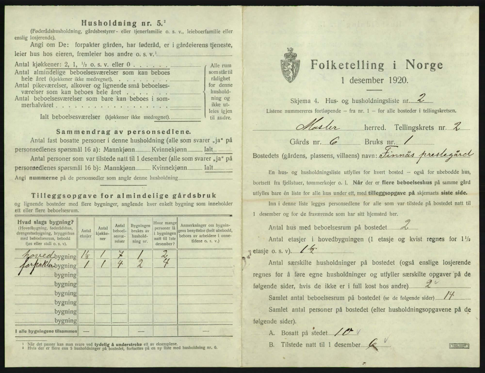 SAB, 1920 census for Moster, 1920, p. 91