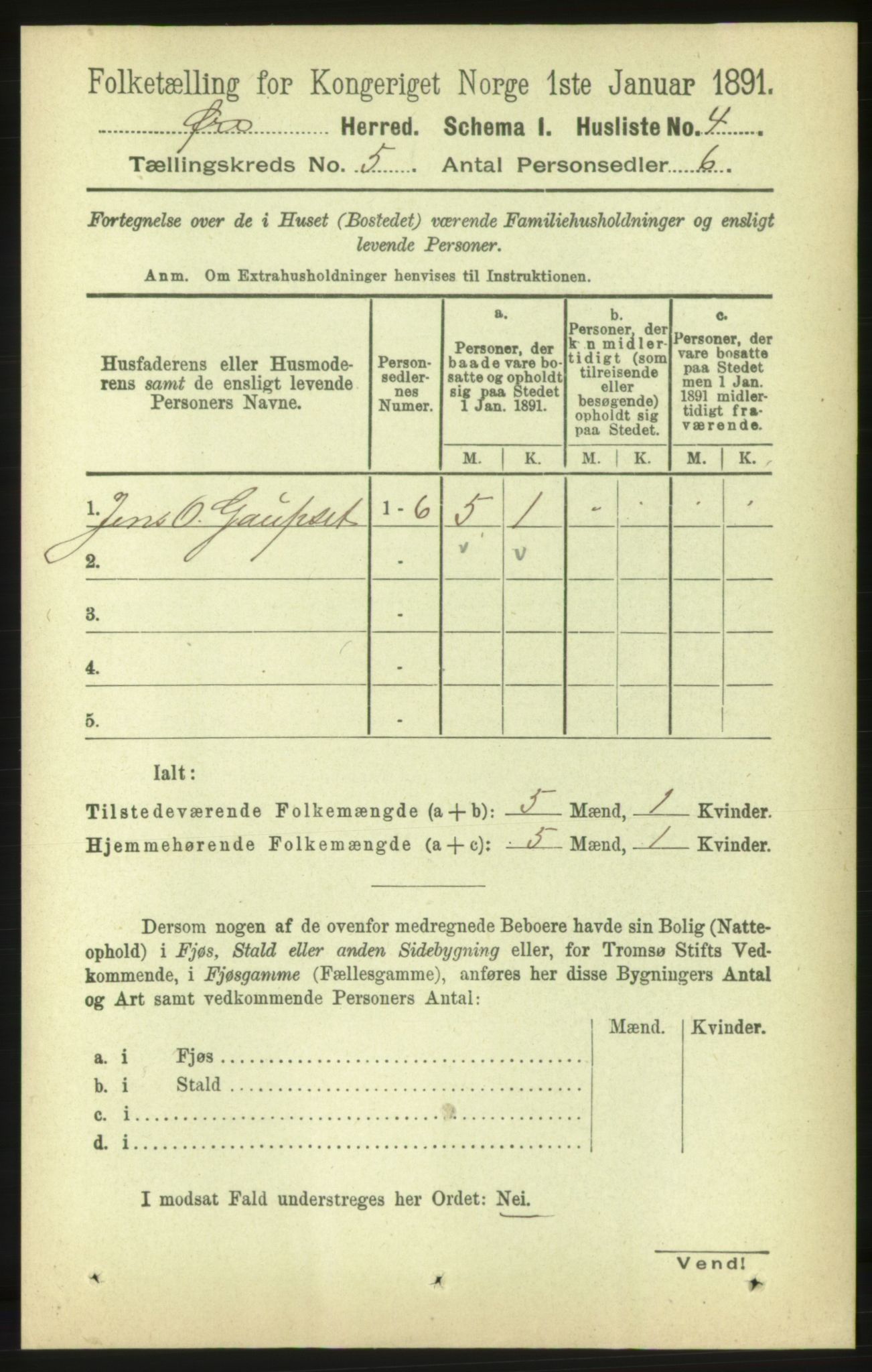 RA, 1891 census for 1558 Øre, 1891, p. 2281