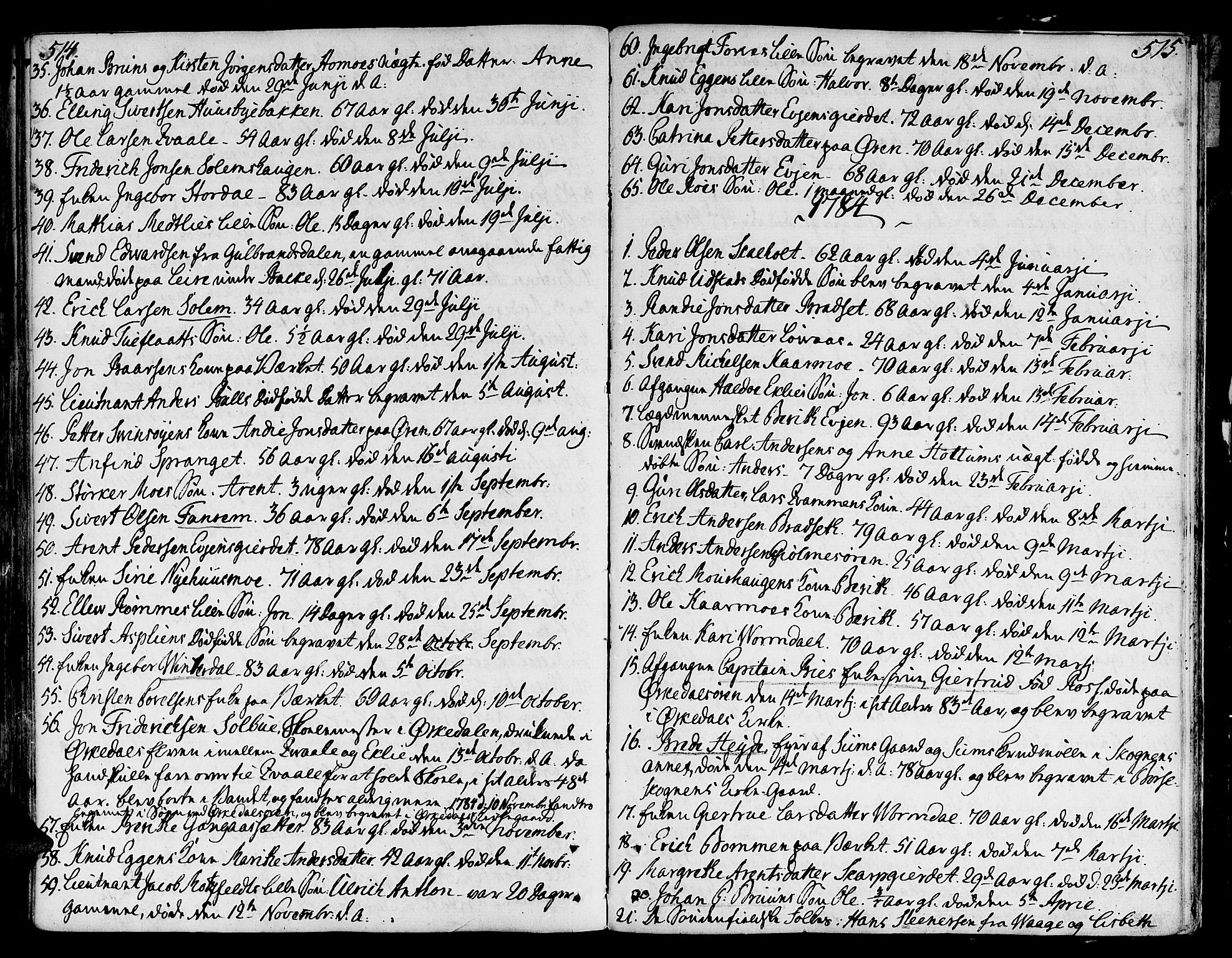 Ministerialprotokoller, klokkerbøker og fødselsregistre - Sør-Trøndelag, SAT/A-1456/668/L0802: Parish register (official) no. 668A02, 1776-1799, p. 514-515