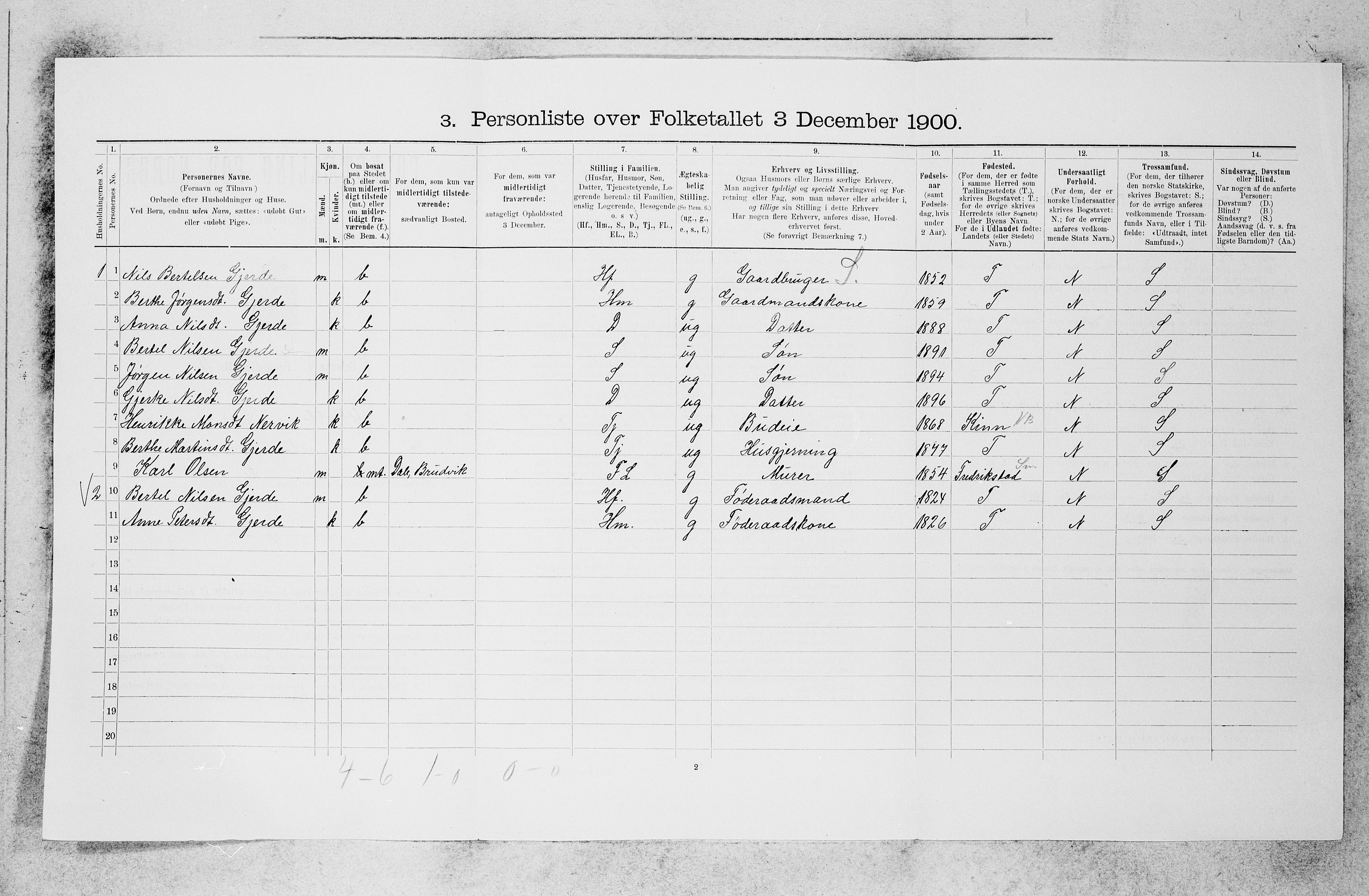 SAB, 1900 census for Askvoll, 1900, p. 175