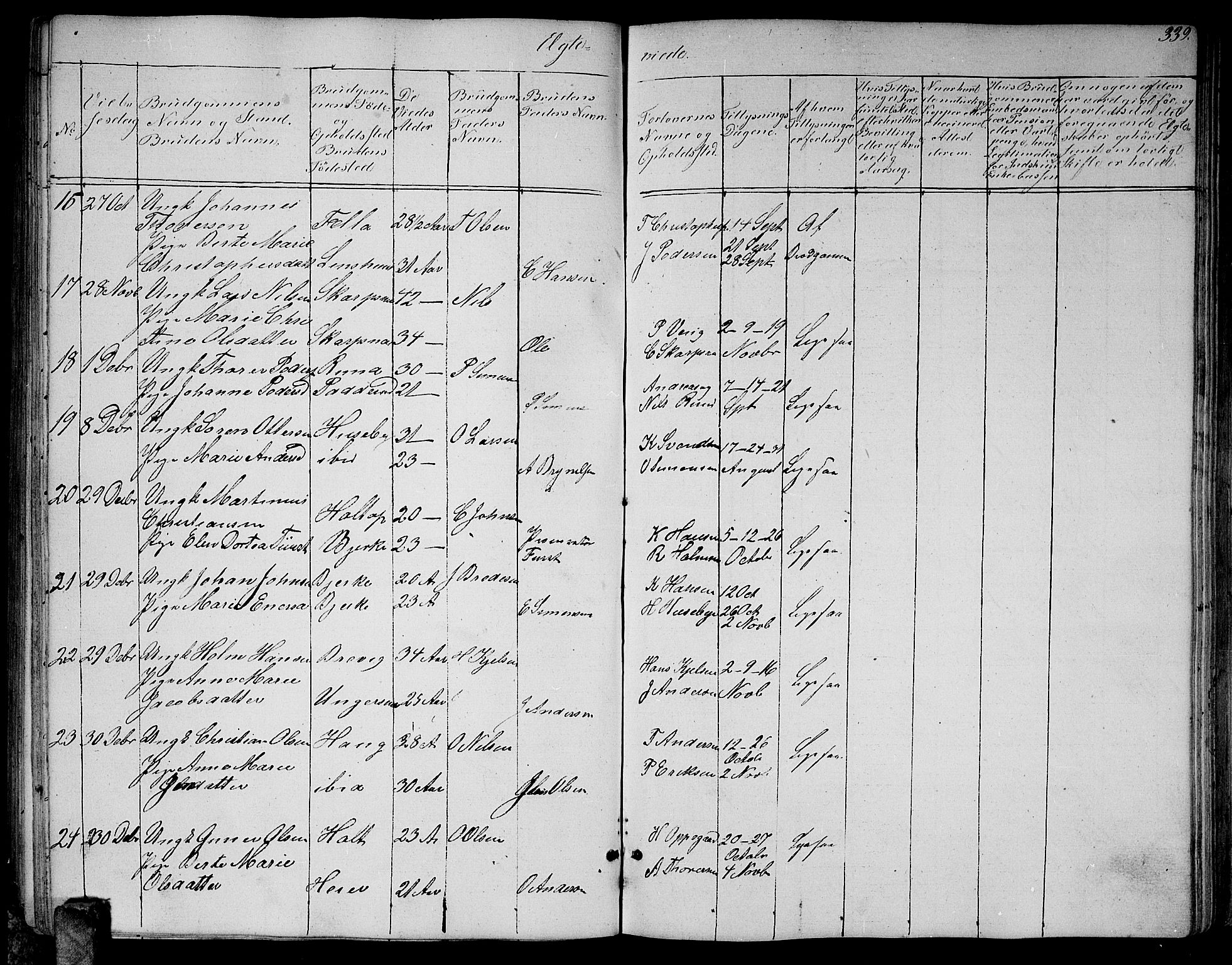 Enebakk prestekontor Kirkebøker, AV/SAO-A-10171c/G/Ga/L0004: Parish register (copy) no. I 4, 1850-1866, p. 339