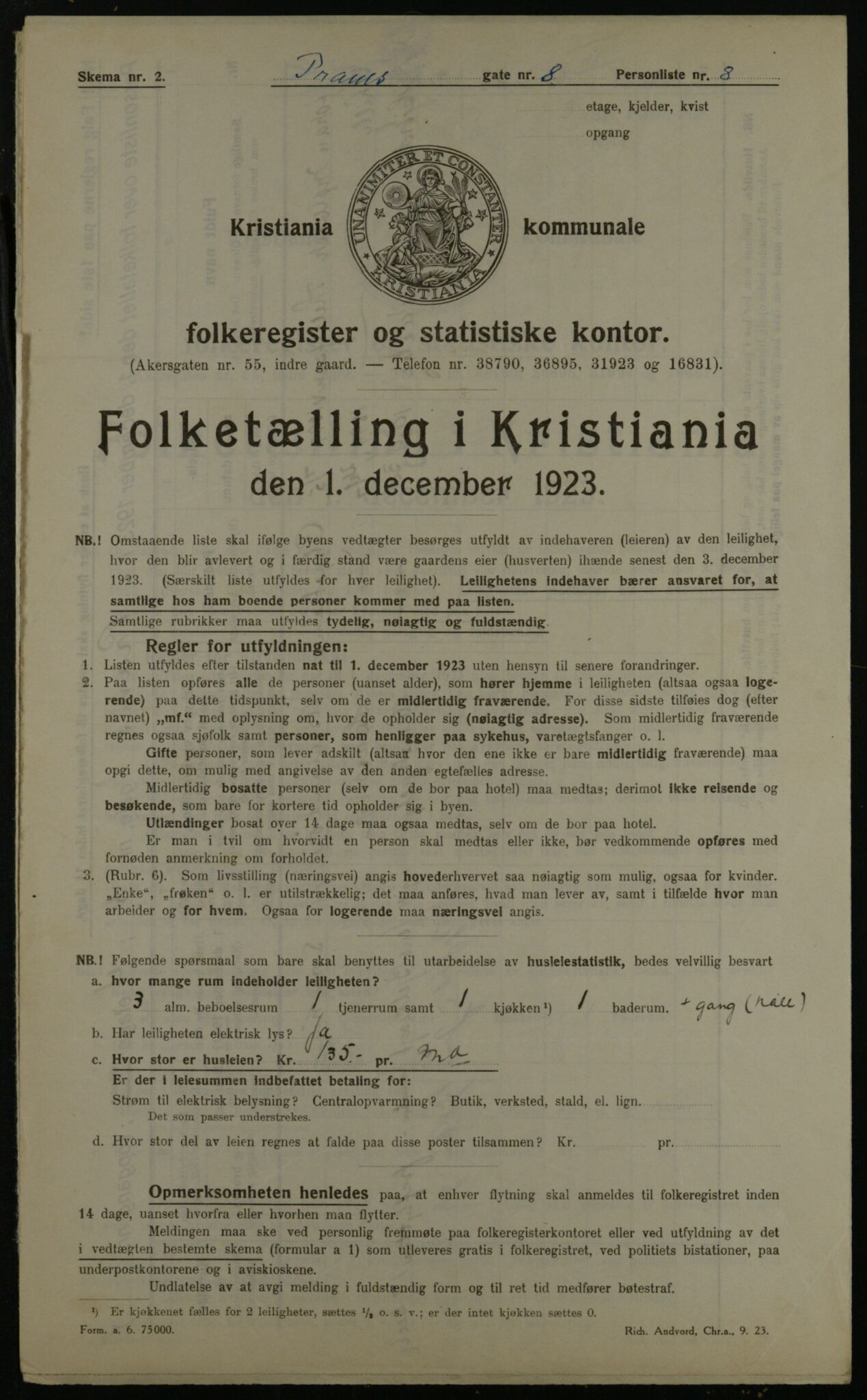 OBA, Municipal Census 1923 for Kristiania, 1923, p. 89646