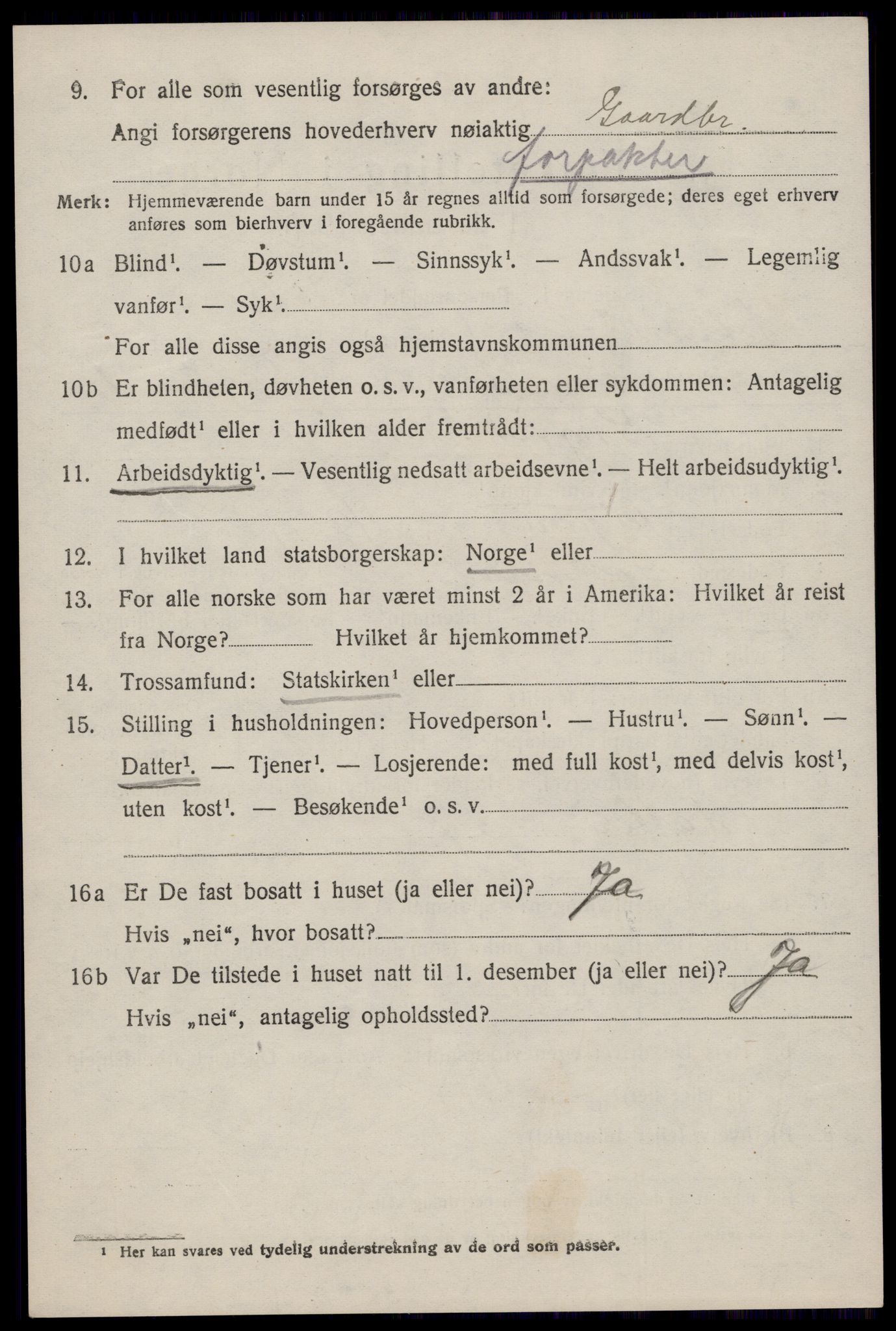 SAST, 1920 census for Sokndal, 1920, p. 4814