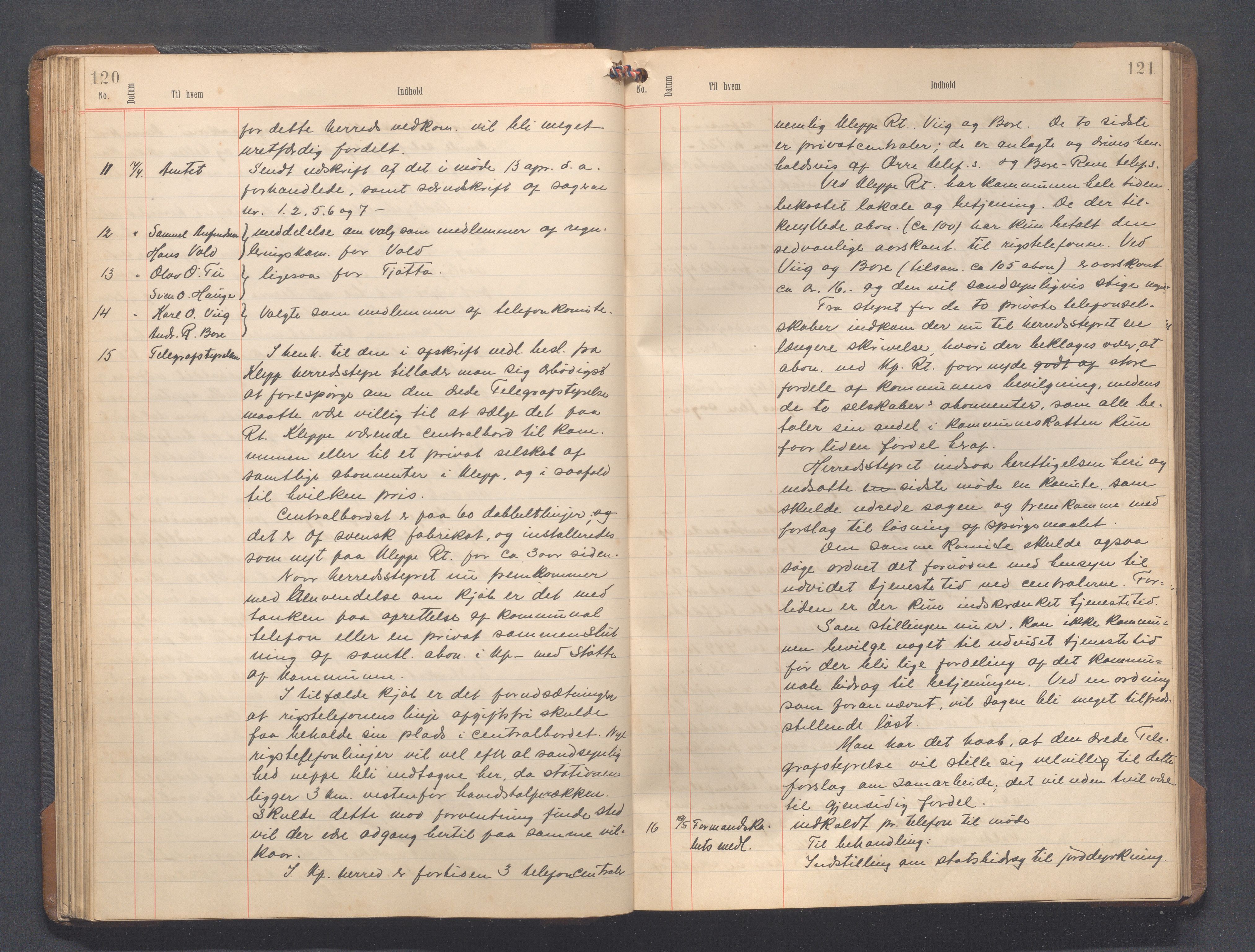 Klepp kommune - Formannskapet, IKAR/K-100277/B/L0005: Kopibok, 1910-1918, p. 120-121