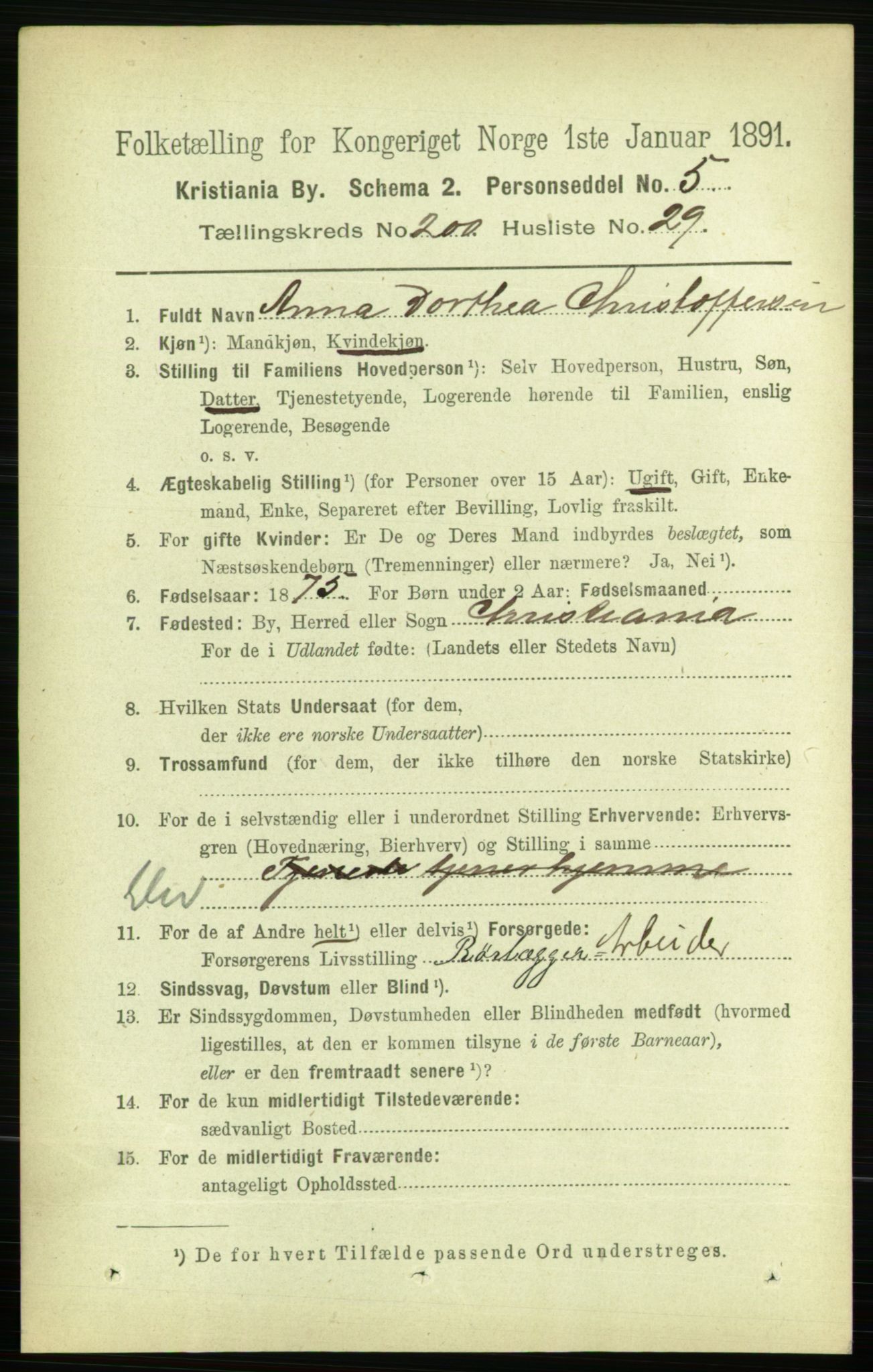 RA, 1891 census for 0301 Kristiania, 1891, p. 120640