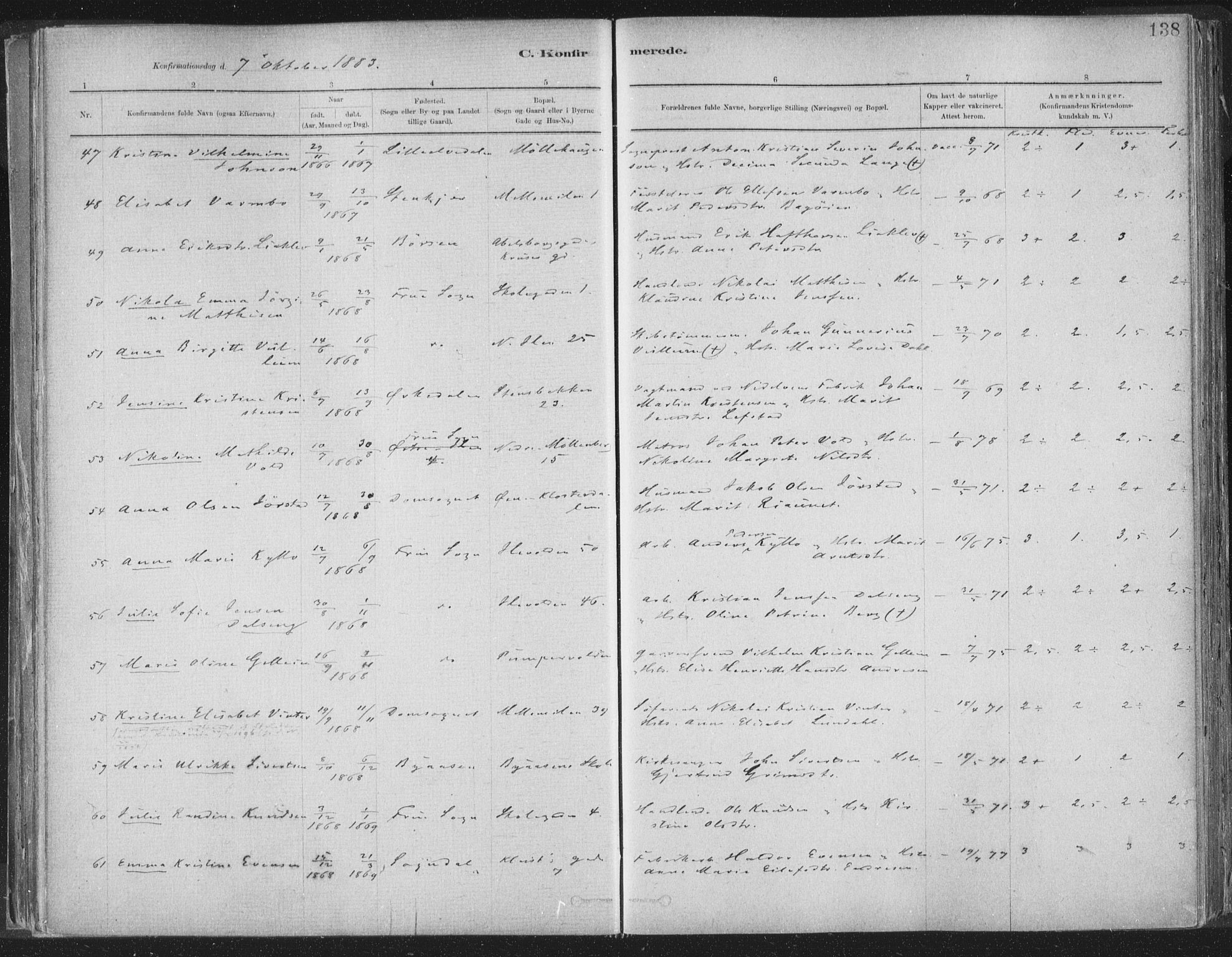 Ministerialprotokoller, klokkerbøker og fødselsregistre - Sør-Trøndelag, SAT/A-1456/603/L0162: Parish register (official) no. 603A01, 1879-1895, p. 138