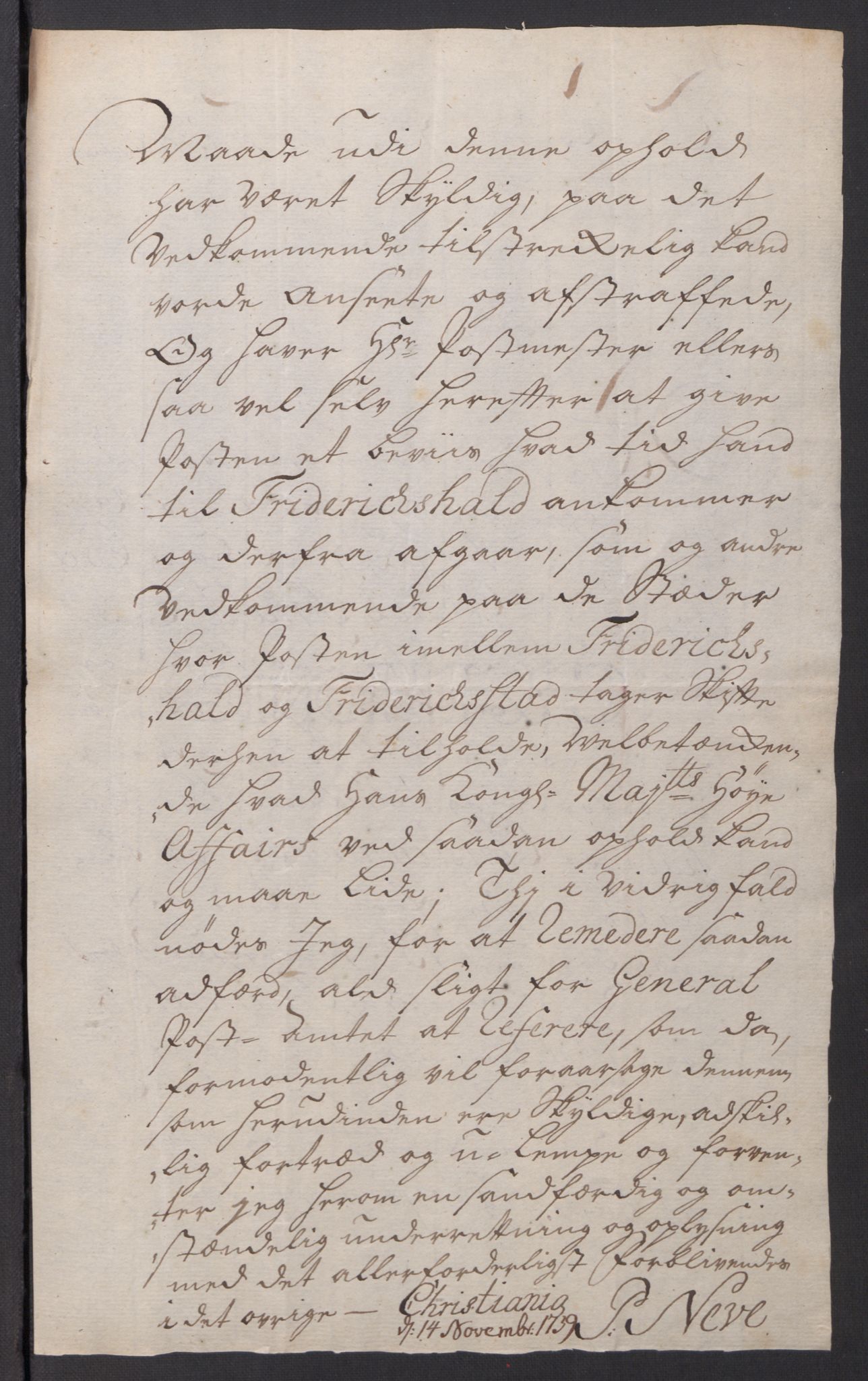 Kommanderende general (KG I) med Det norske krigsdirektorium, AV/RA-EA-5419/D/L0061: Stattholderens, stiftamtmenns og amtmenns brev, 1731-1740, p. 317