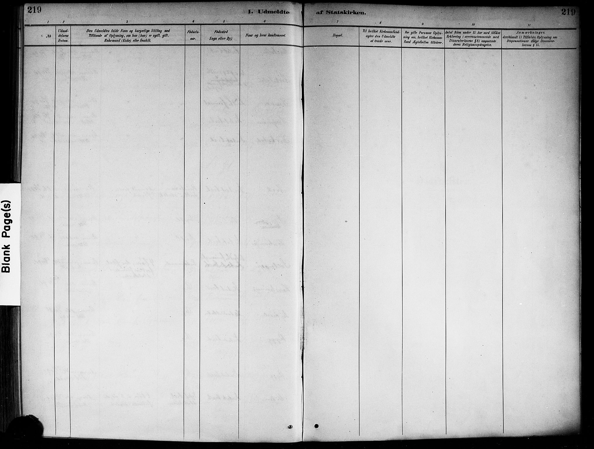 Nedre Eiker kirkebøker, AV/SAKO-A-612/F/Fa/L0003: Parish register (official) no. 3, 1885-1892, p. 219