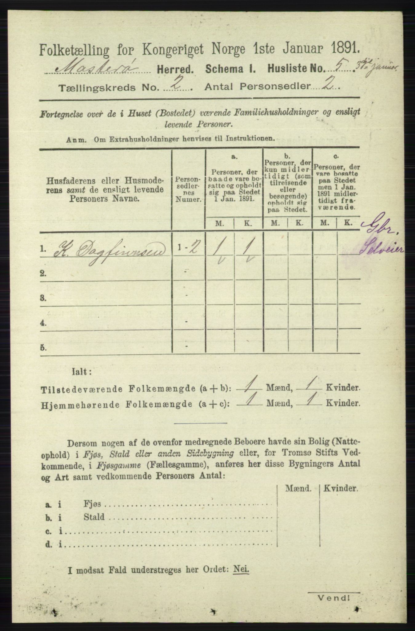 RA, 1891 census for 1143 Mosterøy, 1891, p. 574