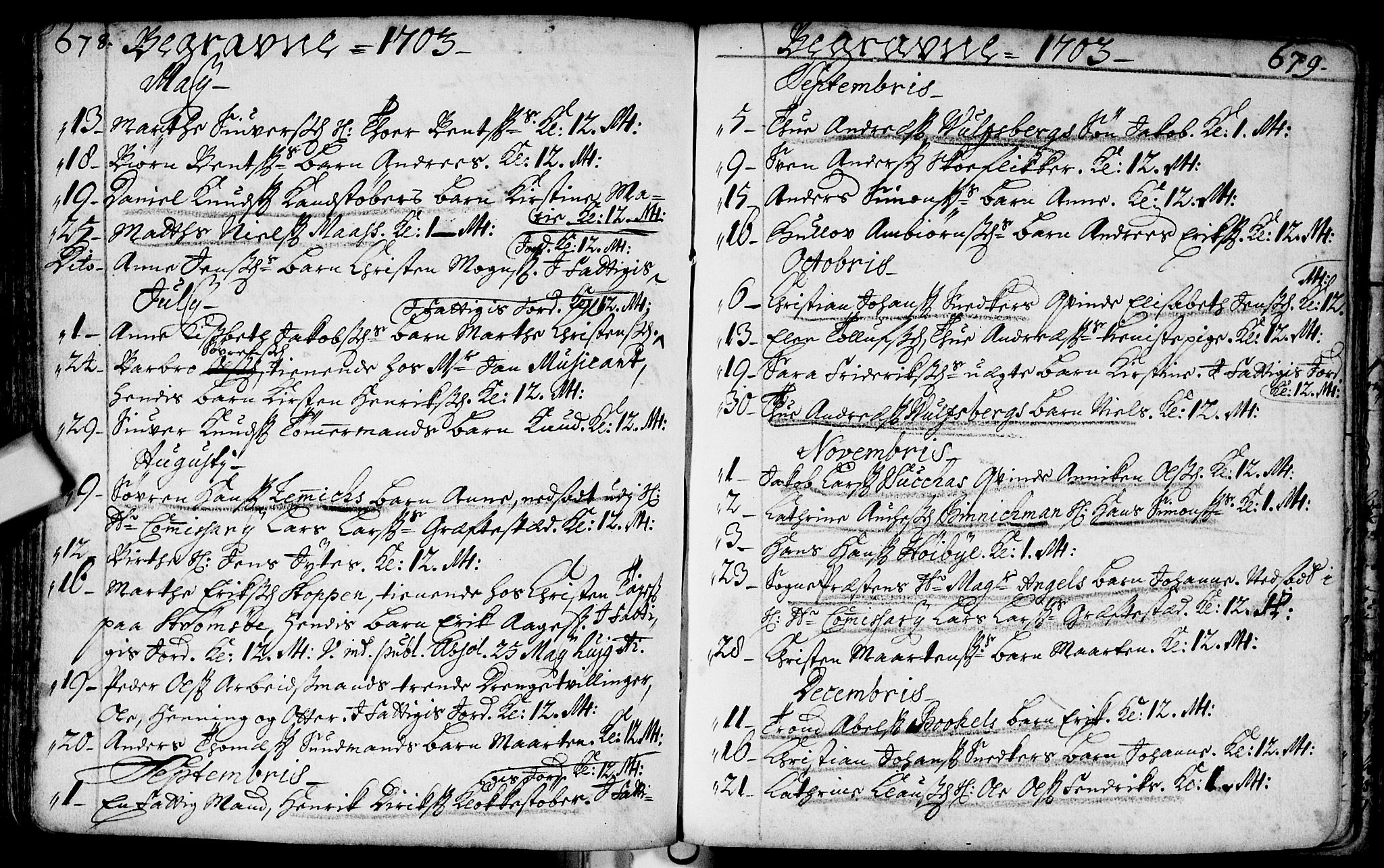 Bragernes kirkebøker, AV/SAKO-A-6/F/Fa/L0002: Parish register (official) no. I 2, 1680-1705, p. 678-679