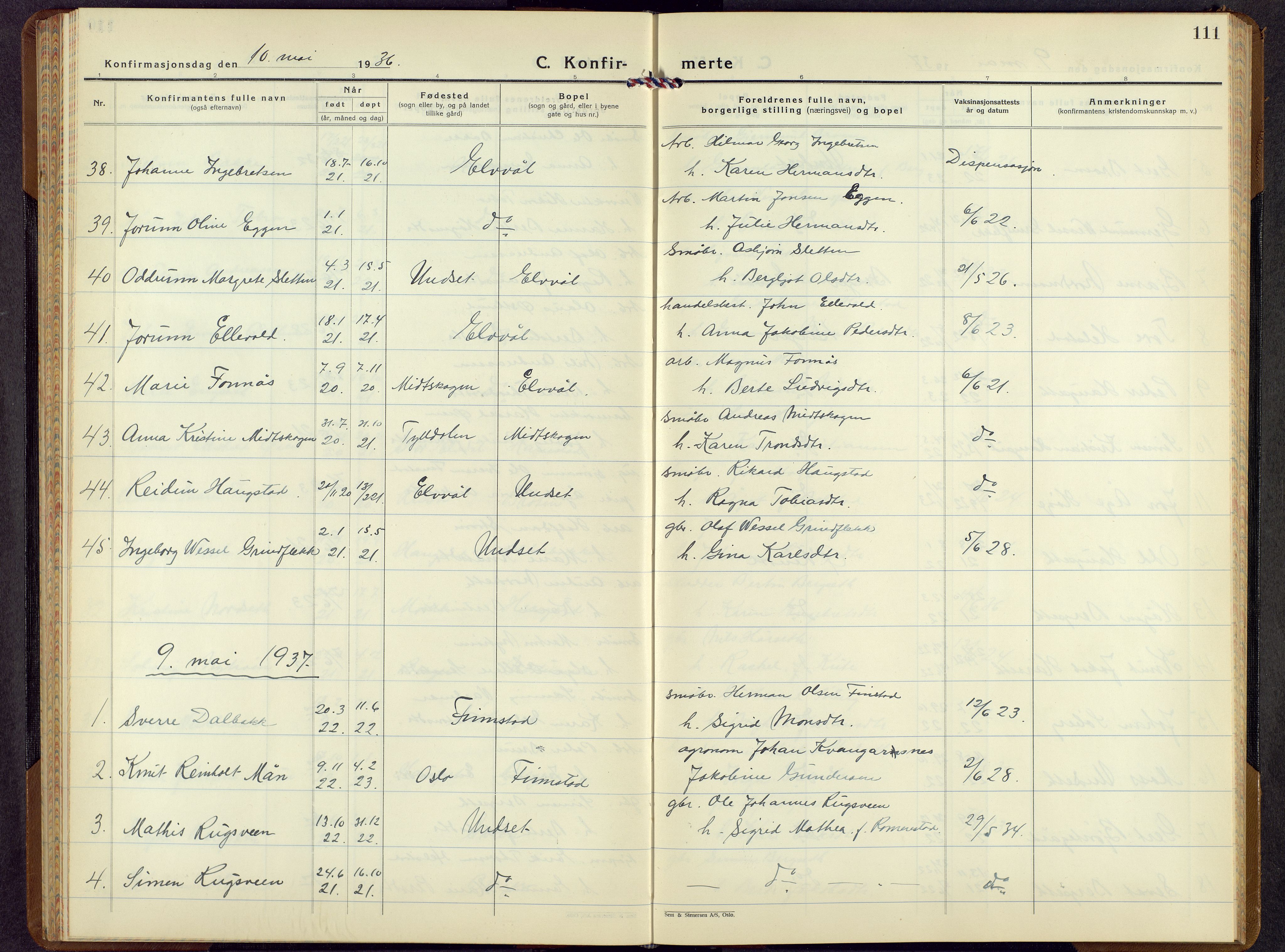 Rendalen prestekontor, AV/SAH-PREST-054/H/Ha/Hab/L0005: Parish register (copy) no. 5, 1931-1959, p. 111