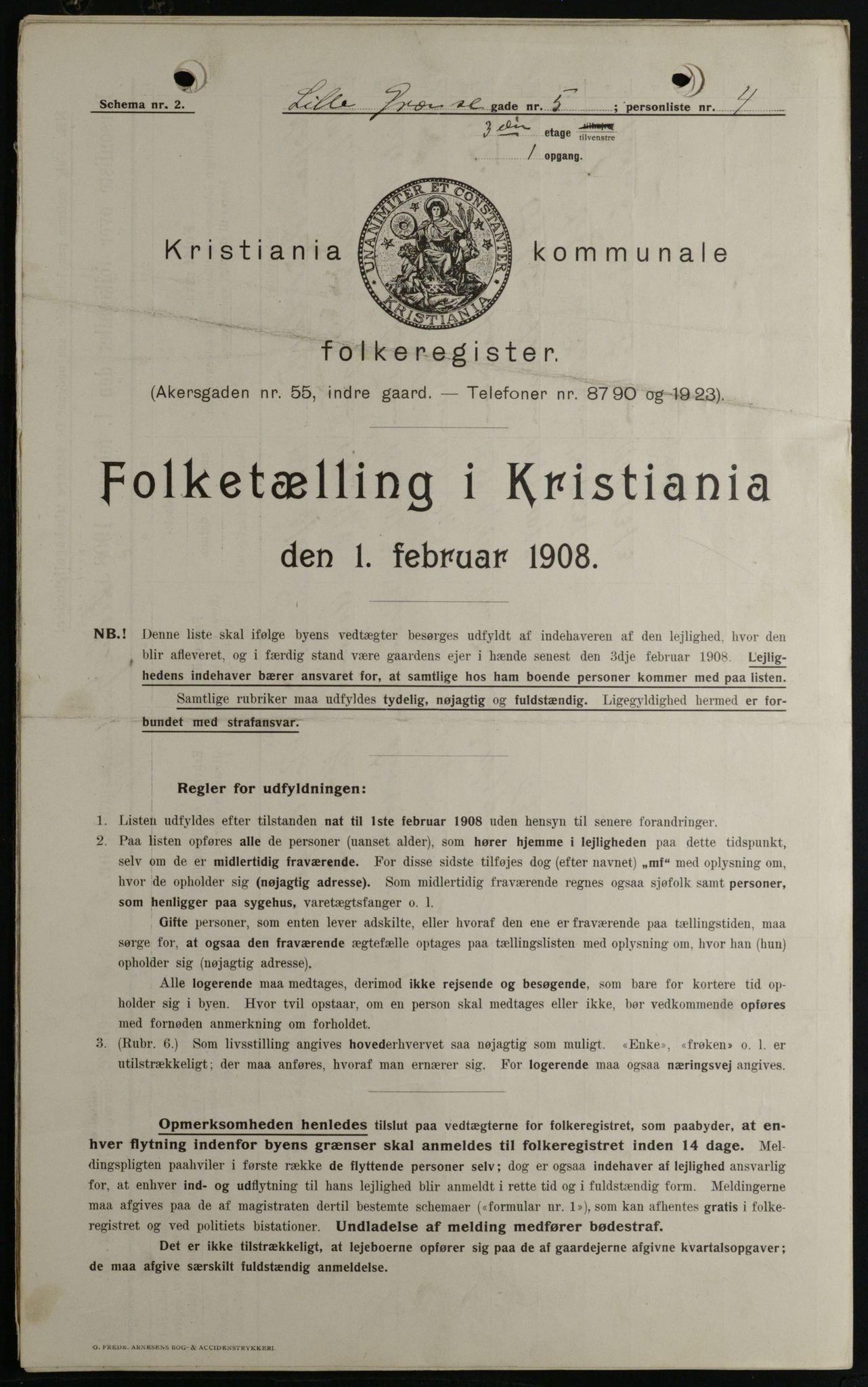 OBA, Municipal Census 1908 for Kristiania, 1908, p. 51639