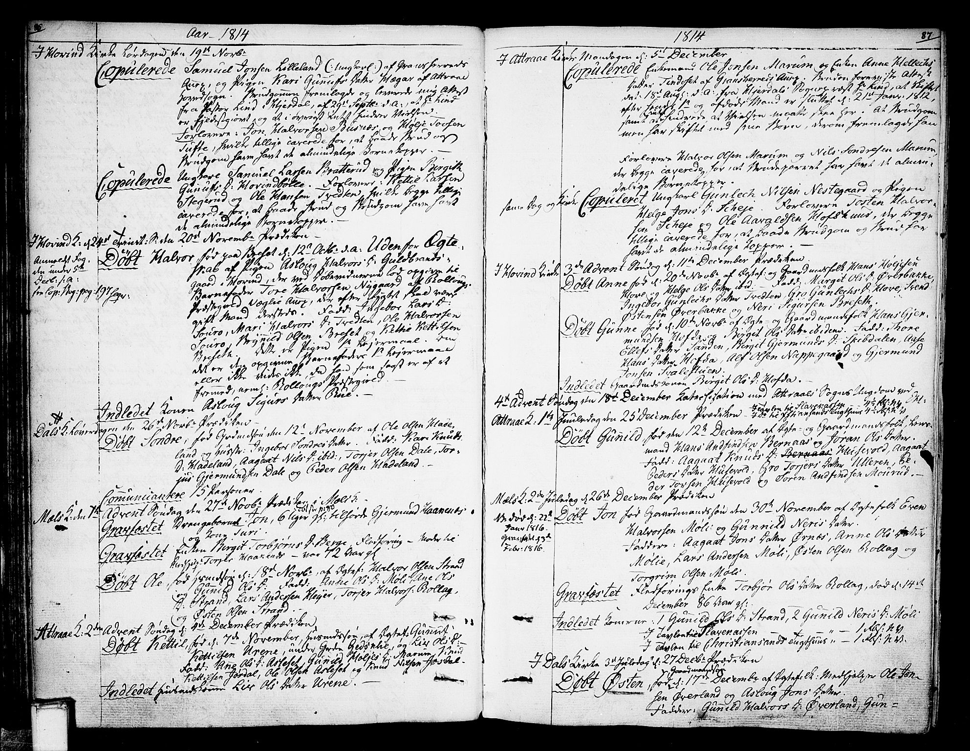 Tinn kirkebøker, SAKO/A-308/F/Fa/L0003: Parish register (official) no. I 3, 1810-1814, p. 86-87