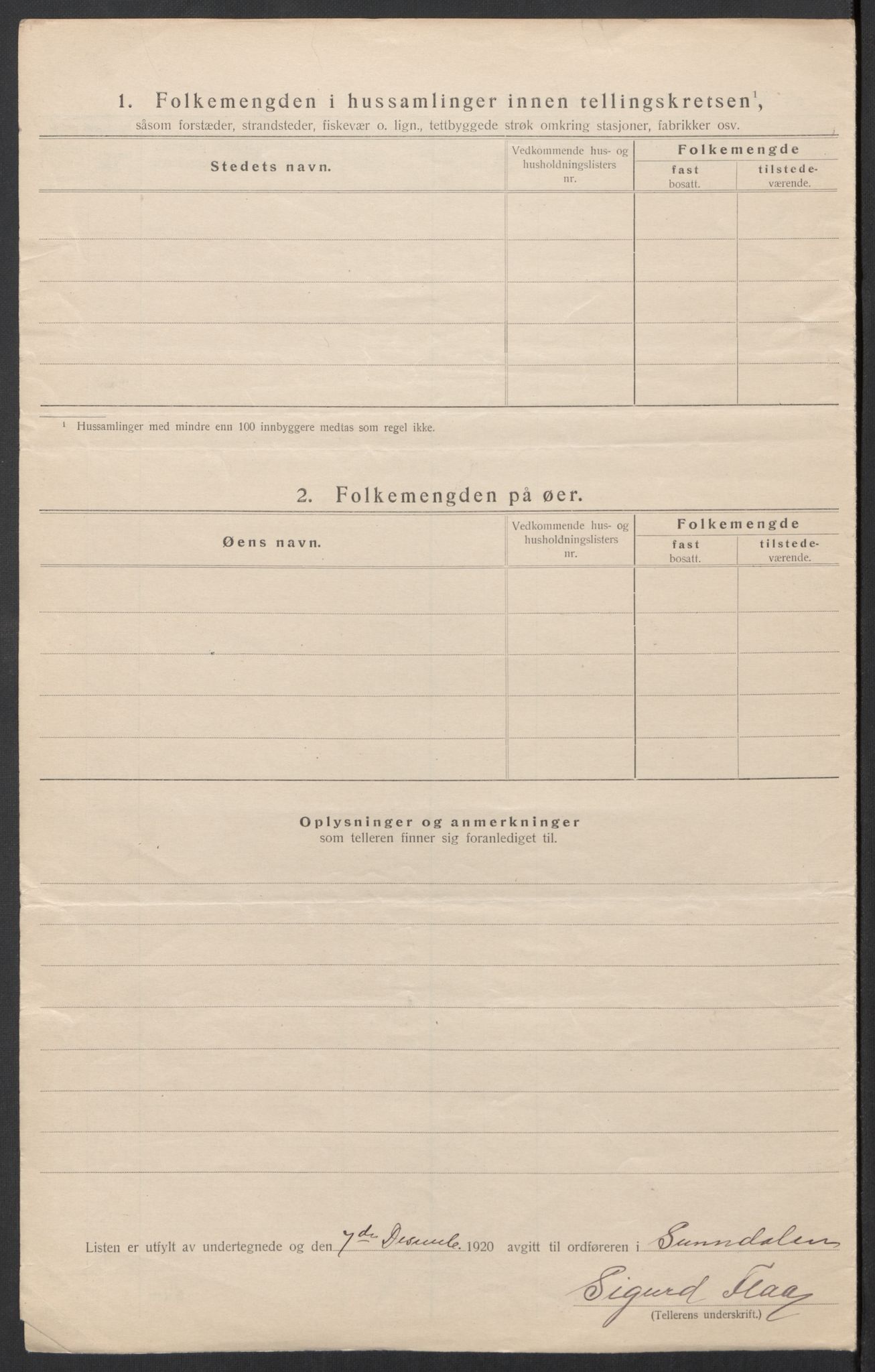 SAT, 1920 census for Sunndal, 1920, p. 14