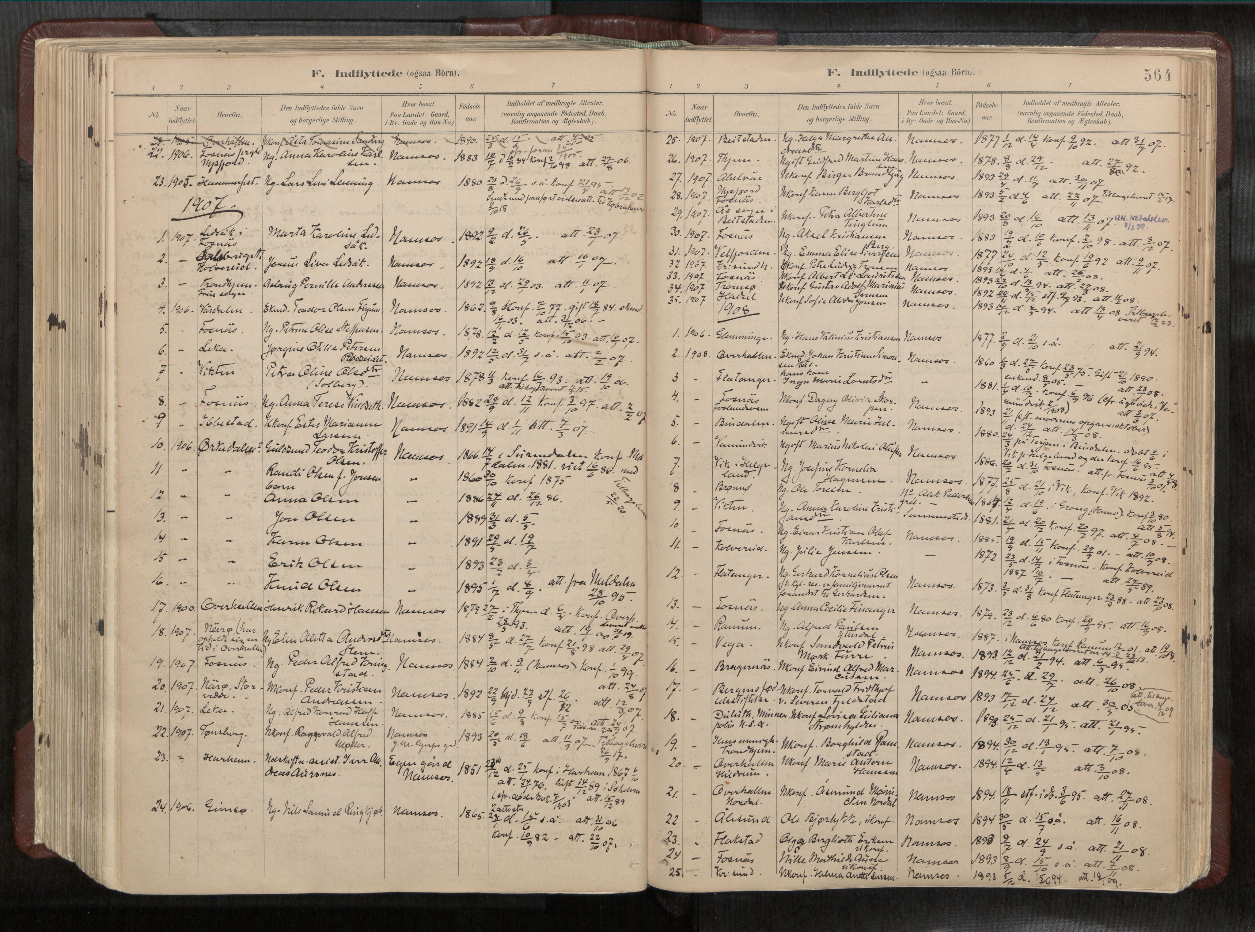 Ministerialprotokoller, klokkerbøker og fødselsregistre - Nord-Trøndelag, SAT/A-1458/768/L0579a: Parish register (official) no. 768A14, 1887-1931, p. 564