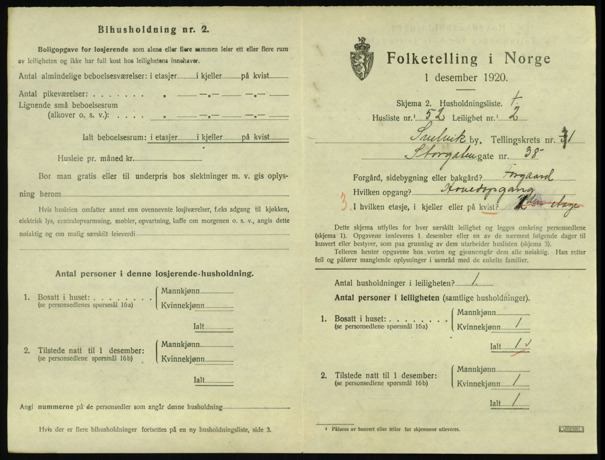 SAKO, 1920 census for Svelvik, 1920, p. 665