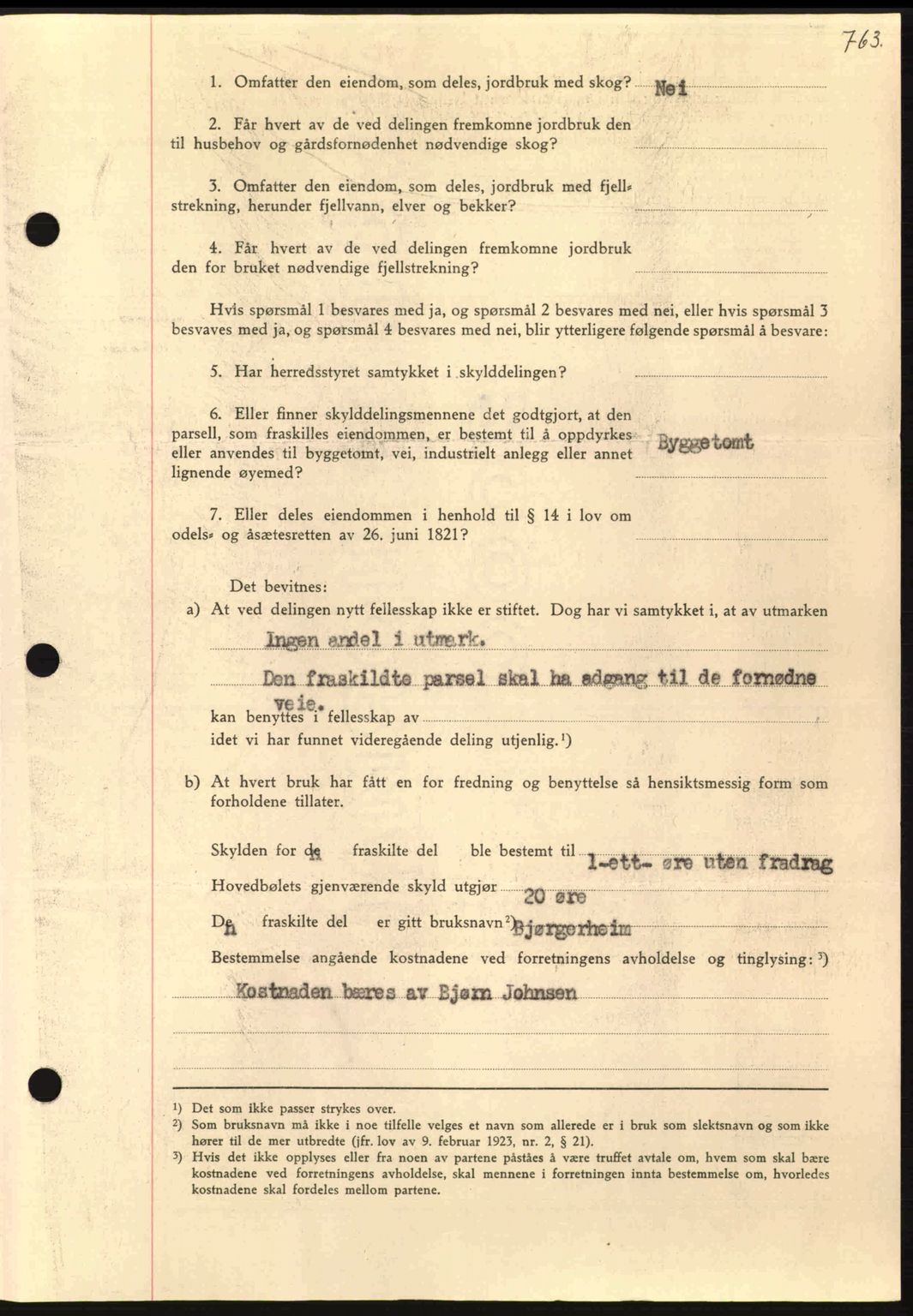 Nordmøre sorenskriveri, AV/SAT-A-4132/1/2/2Ca: Mortgage book no. A97, 1944-1944, Diary no: : 1066/1944