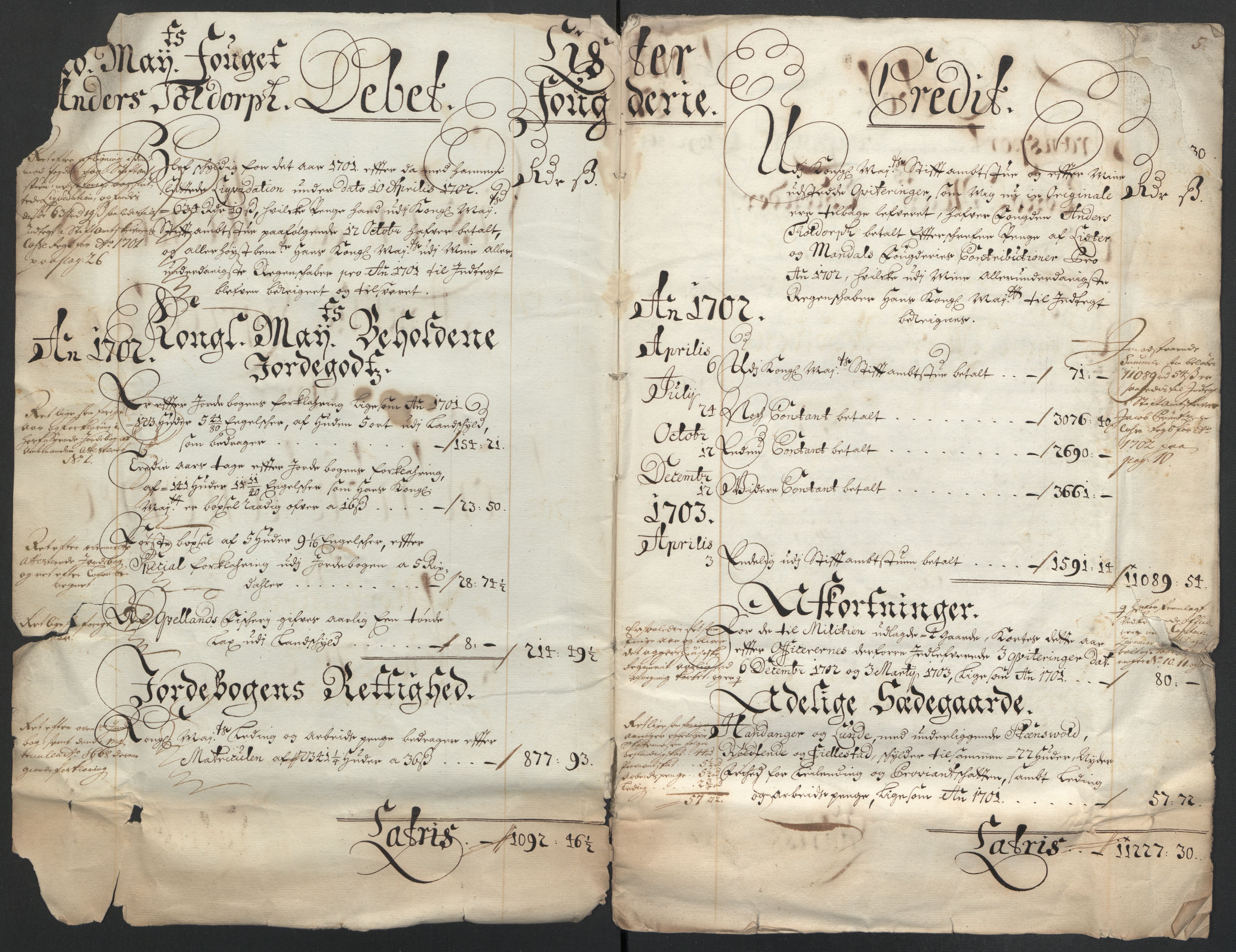 Rentekammeret inntil 1814, Reviderte regnskaper, Fogderegnskap, RA/EA-4092/R43/L2549: Fogderegnskap Lista og Mandal, 1701-1702, p. 213