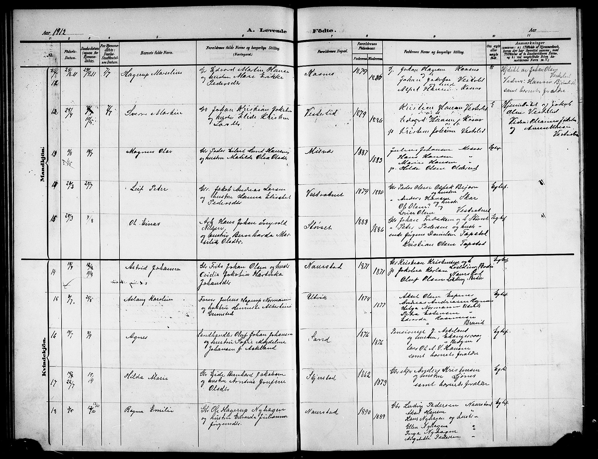 Ministerialprotokoller, klokkerbøker og fødselsregistre - Nordland, AV/SAT-A-1459/852/L0756: Parish register (copy) no. 852C07, 1902-1916