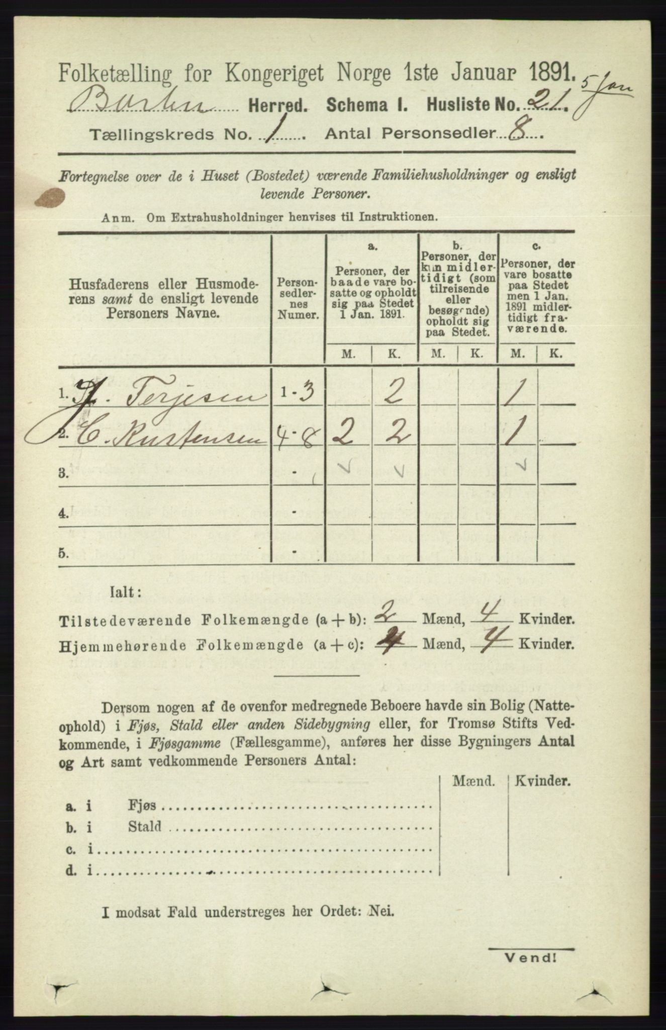 RA, 1891 census for 0990 Barbu, 1891, p. 52