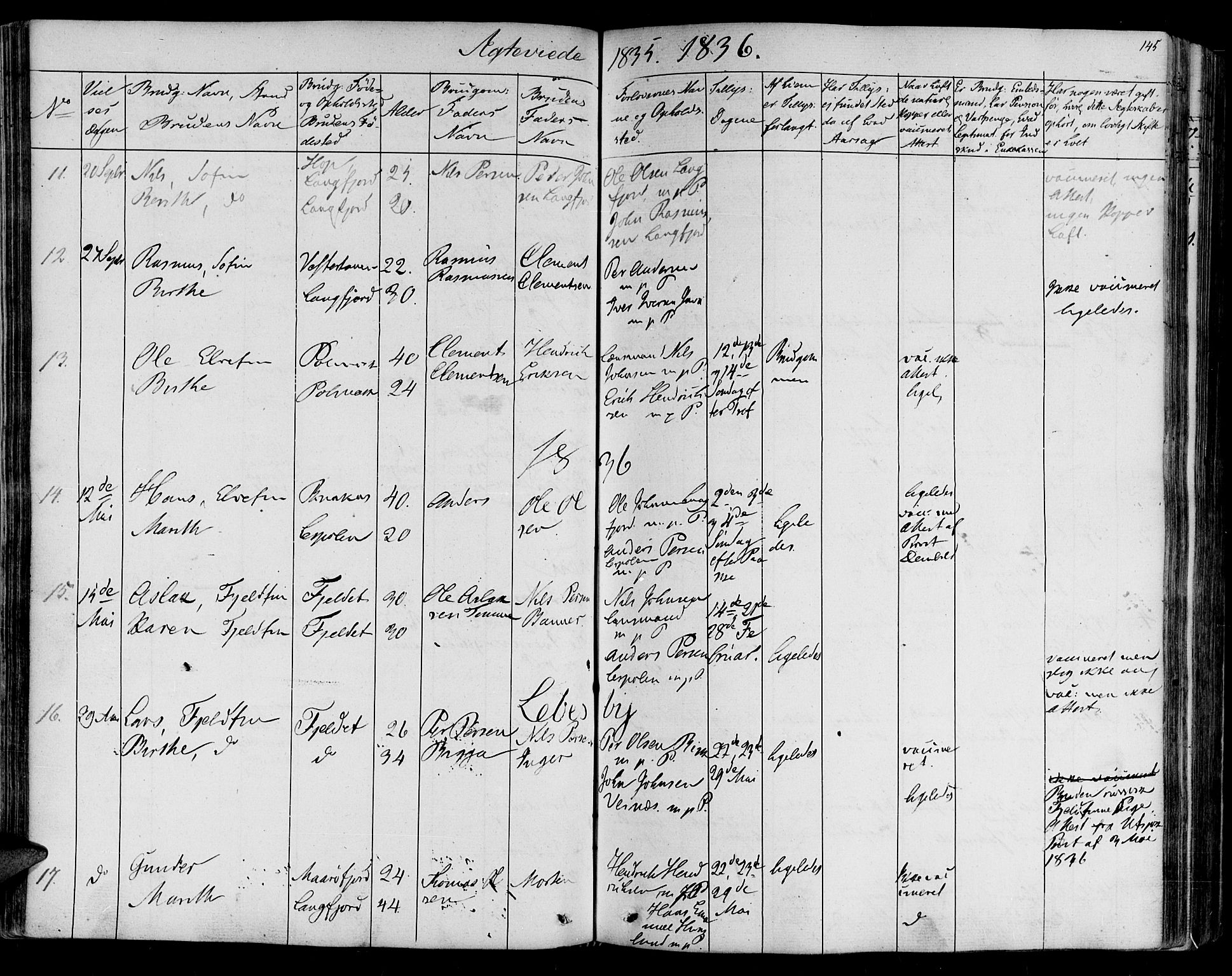Lebesby sokneprestkontor, SATØ/S-1353/H/Ha/L0003kirke: Parish register (official) no. 3, 1833-1852, p. 145