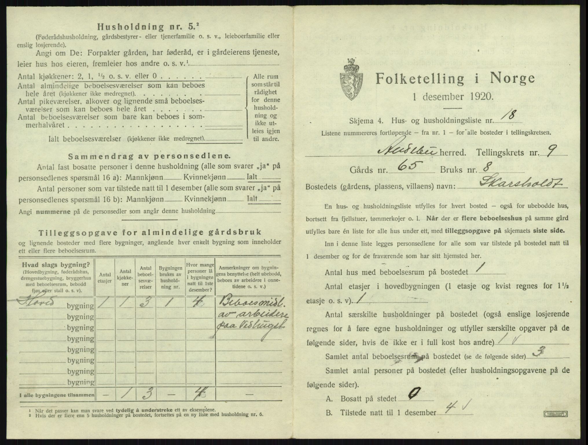 SAKO, 1920 census for Andebu, 1920, p. 565