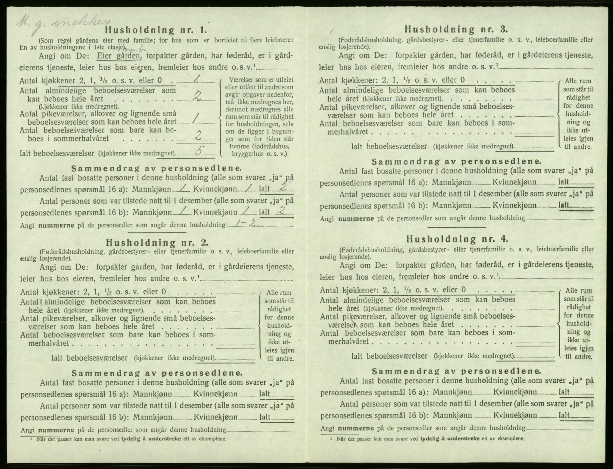 SAB, 1920 census for Jondal, 1920, p. 421