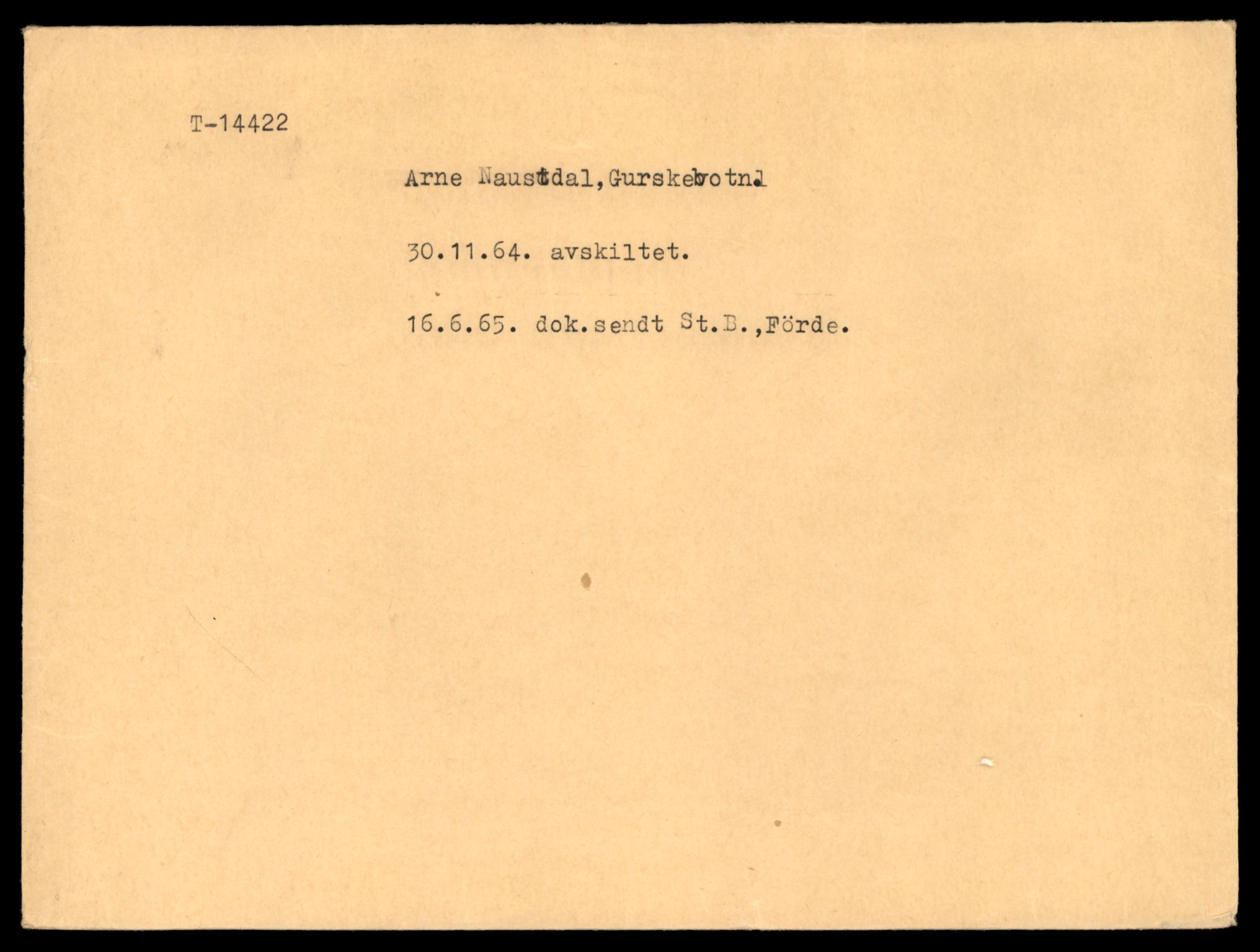 Møre og Romsdal vegkontor - Ålesund trafikkstasjon, AV/SAT-A-4099/F/Fe/L0045: Registreringskort for kjøretøy T 14320 - T 14444, 1927-1998, p. 2605