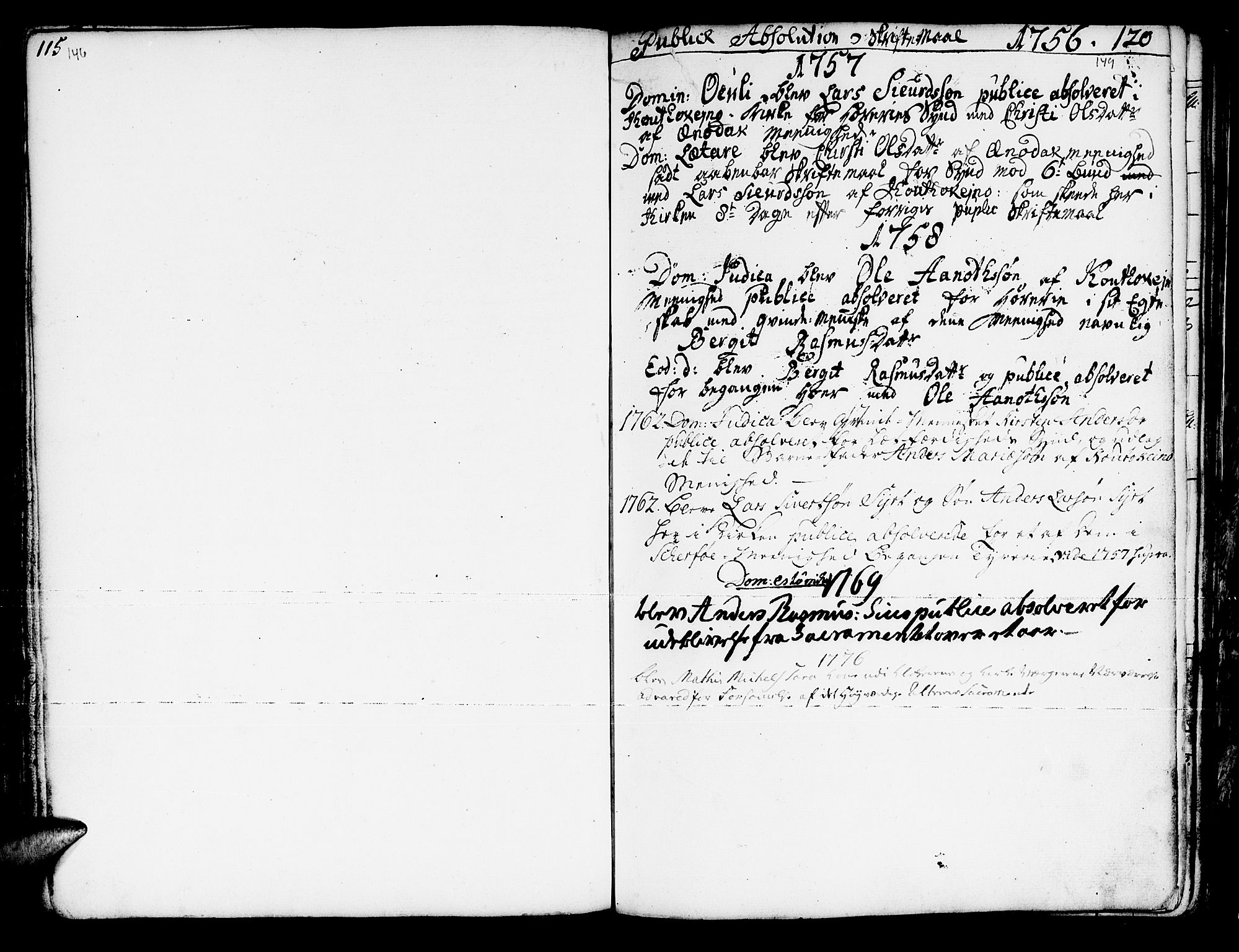 Kautokeino sokneprestembete, SATØ/S-1340/H/Ha/L0001.kirke: Parish register (official) no. 1, 1723-1776, p. 146-149