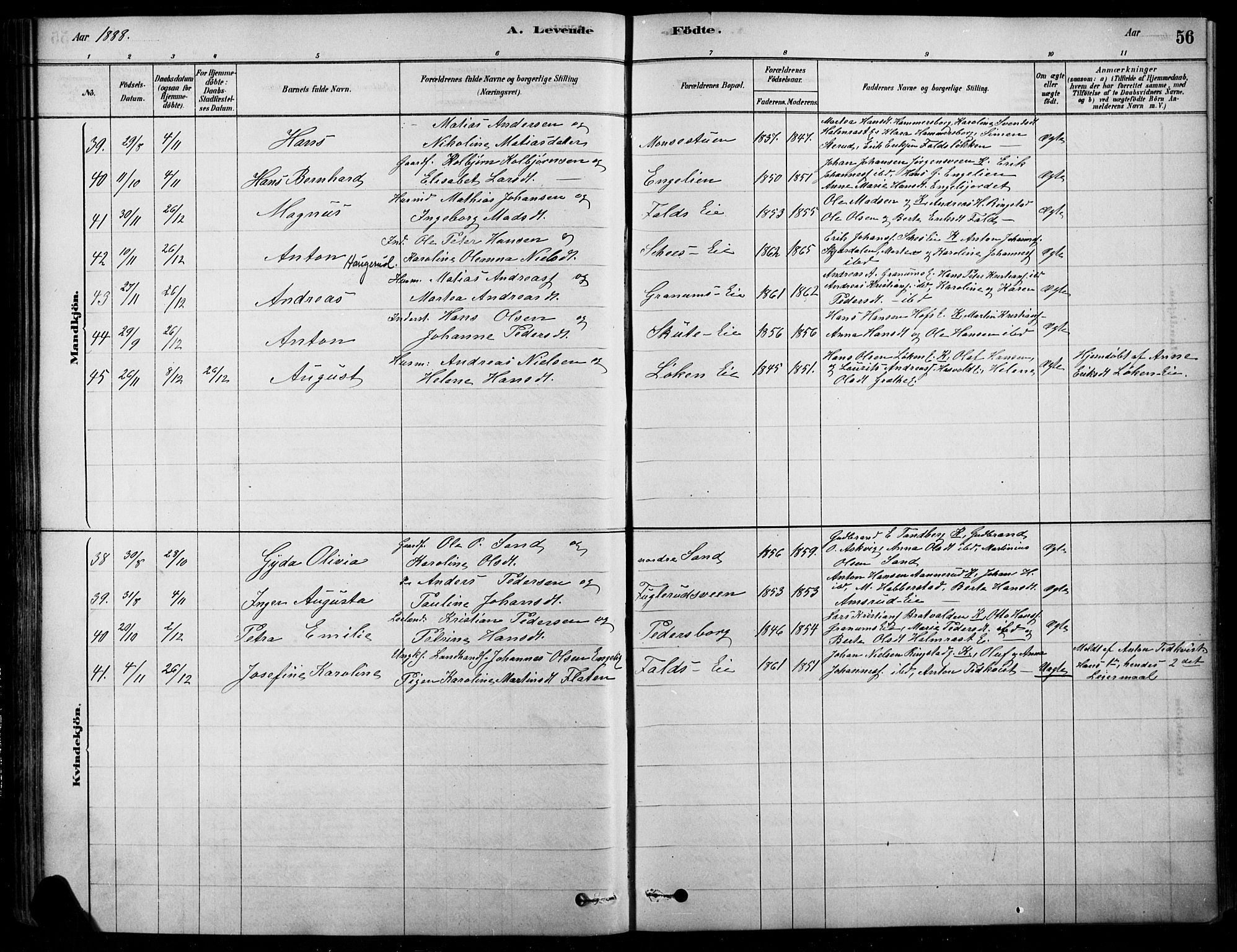 Søndre Land prestekontor, SAH/PREST-122/K/L0003: Parish register (official) no. 3, 1878-1894, p. 56