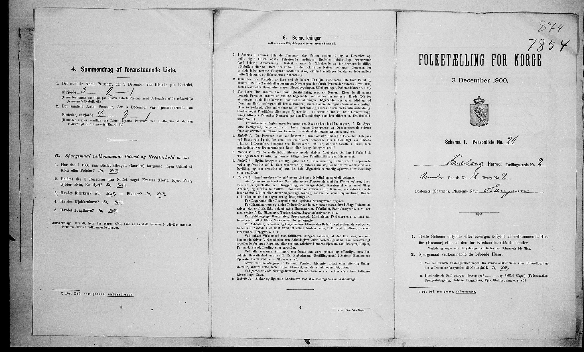 SAH, 1900 census for Fåberg, 1900, p. 73