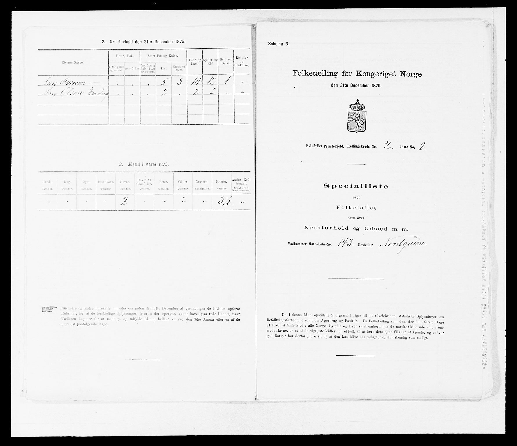 SAB, 1875 census for 1411P Eivindvik, 1875, p. 120