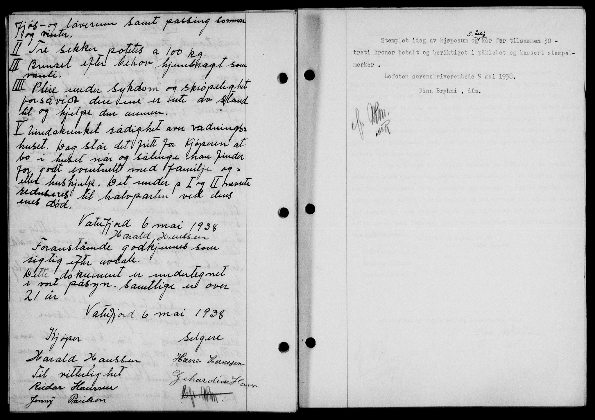 Lofoten sorenskriveri, SAT/A-0017/1/2/2C/L0004a: Mortgage book no. 4a, 1938-1938, Diary no: : 857/1938