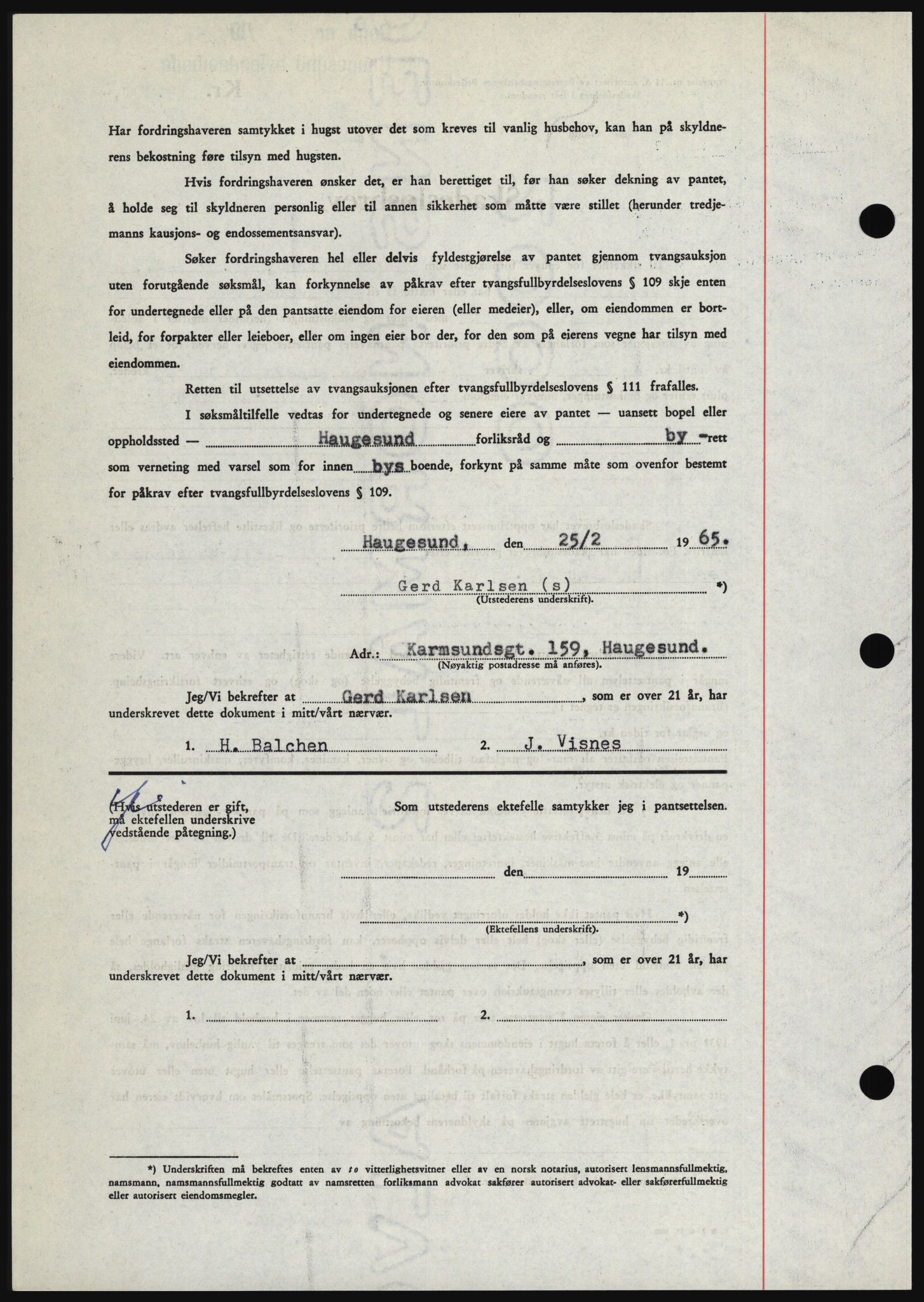 Haugesund tingrett, SAST/A-101415/01/II/IIC/L0053: Mortgage book no. B 53, 1965-1965, Diary no: : 516/1965