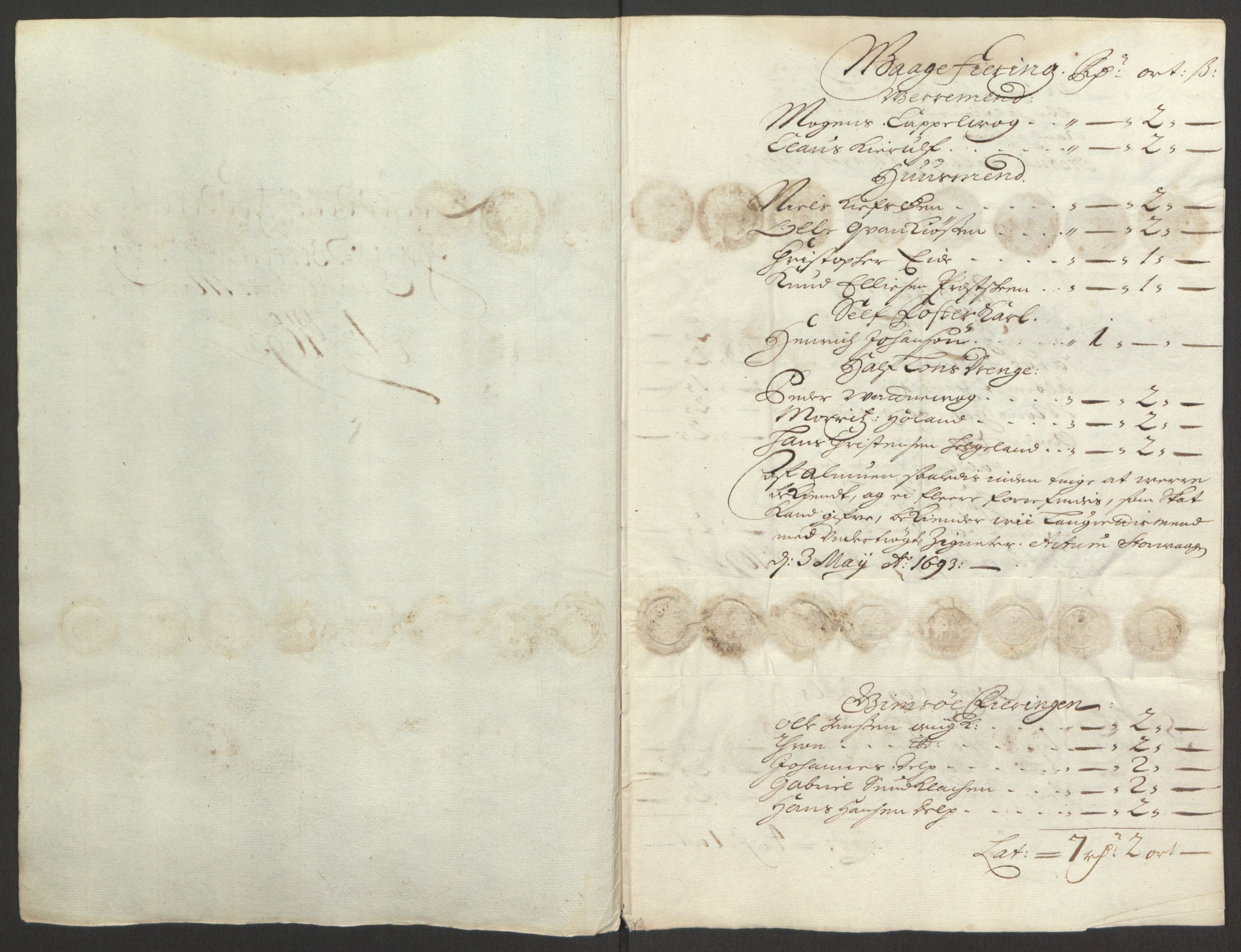 Rentekammeret inntil 1814, Reviderte regnskaper, Fogderegnskap, RA/EA-4092/R67/L4675: Fogderegnskap Vesterålen, Andenes og Lofoten, 1691-1693, p. 249
