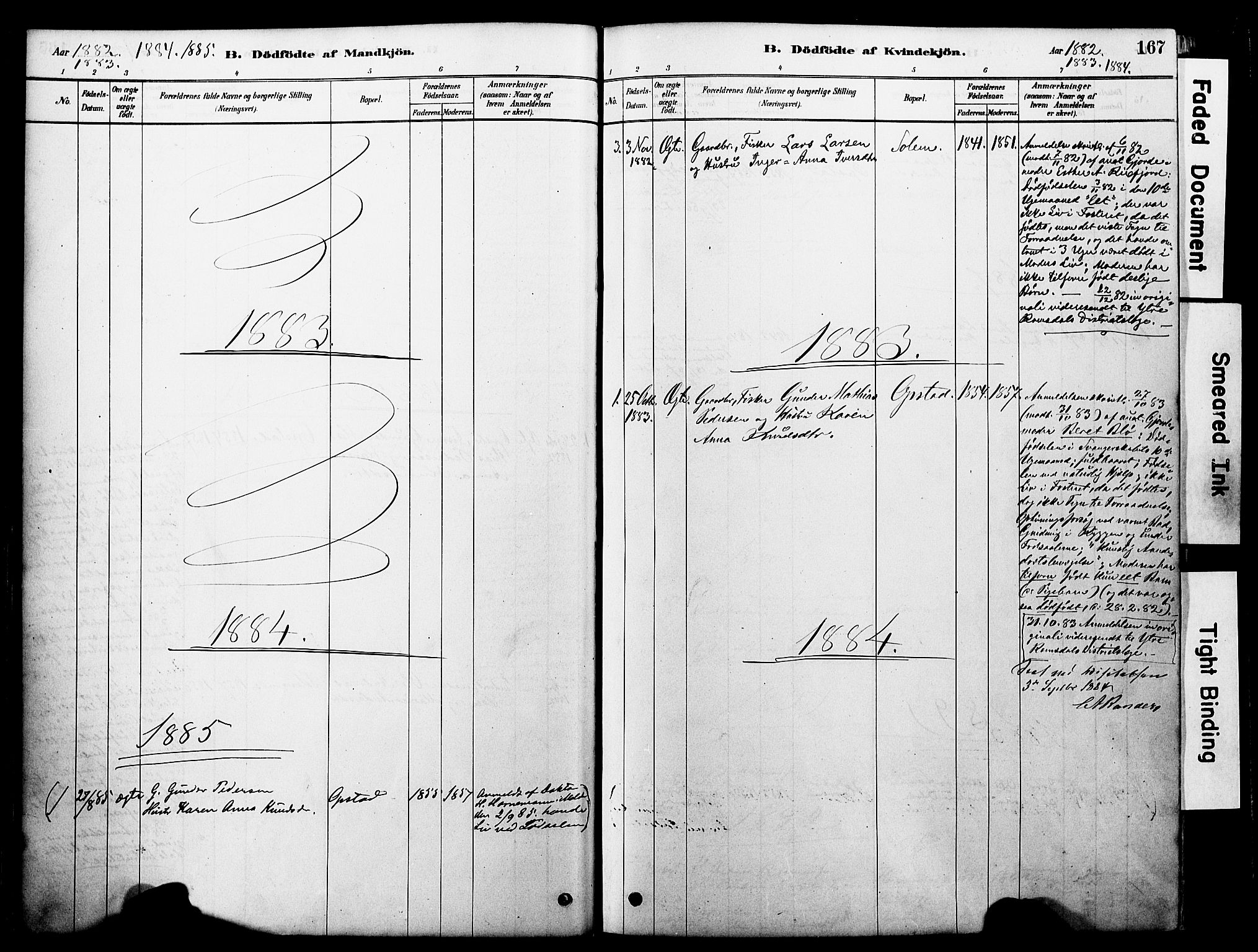Ministerialprotokoller, klokkerbøker og fødselsregistre - Møre og Romsdal, SAT/A-1454/560/L0721: Parish register (official) no. 560A05, 1878-1917, p. 167