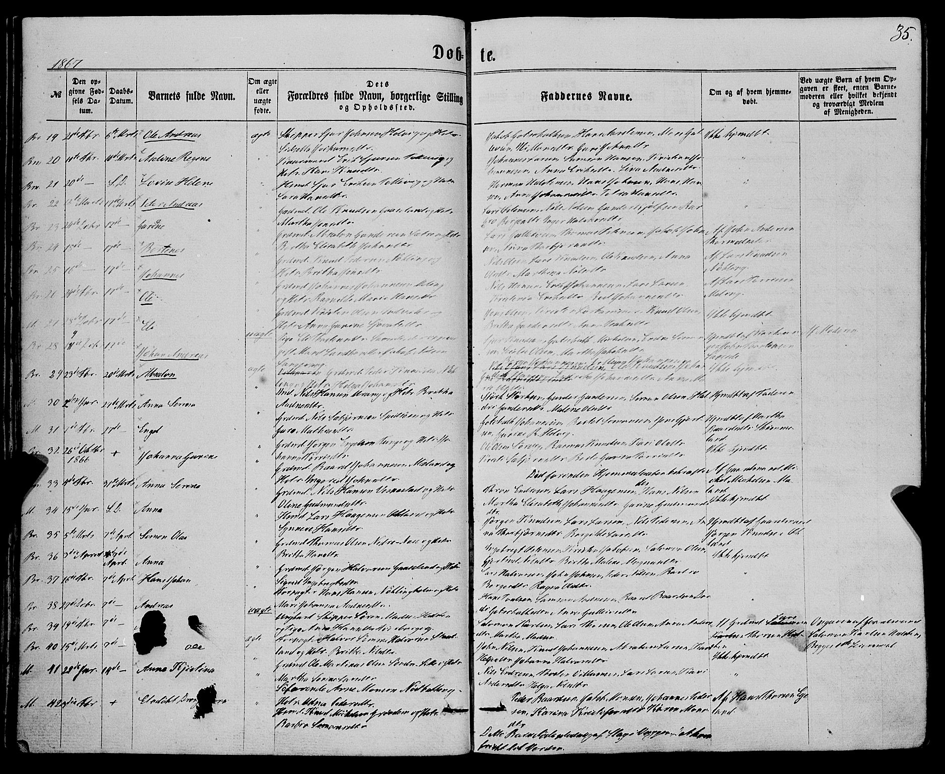 Finnås sokneprestembete, SAB/A-99925/H/Ha/Haa/Haaa/L0008: Parish register (official) no. A 8, 1863-1872, p. 35