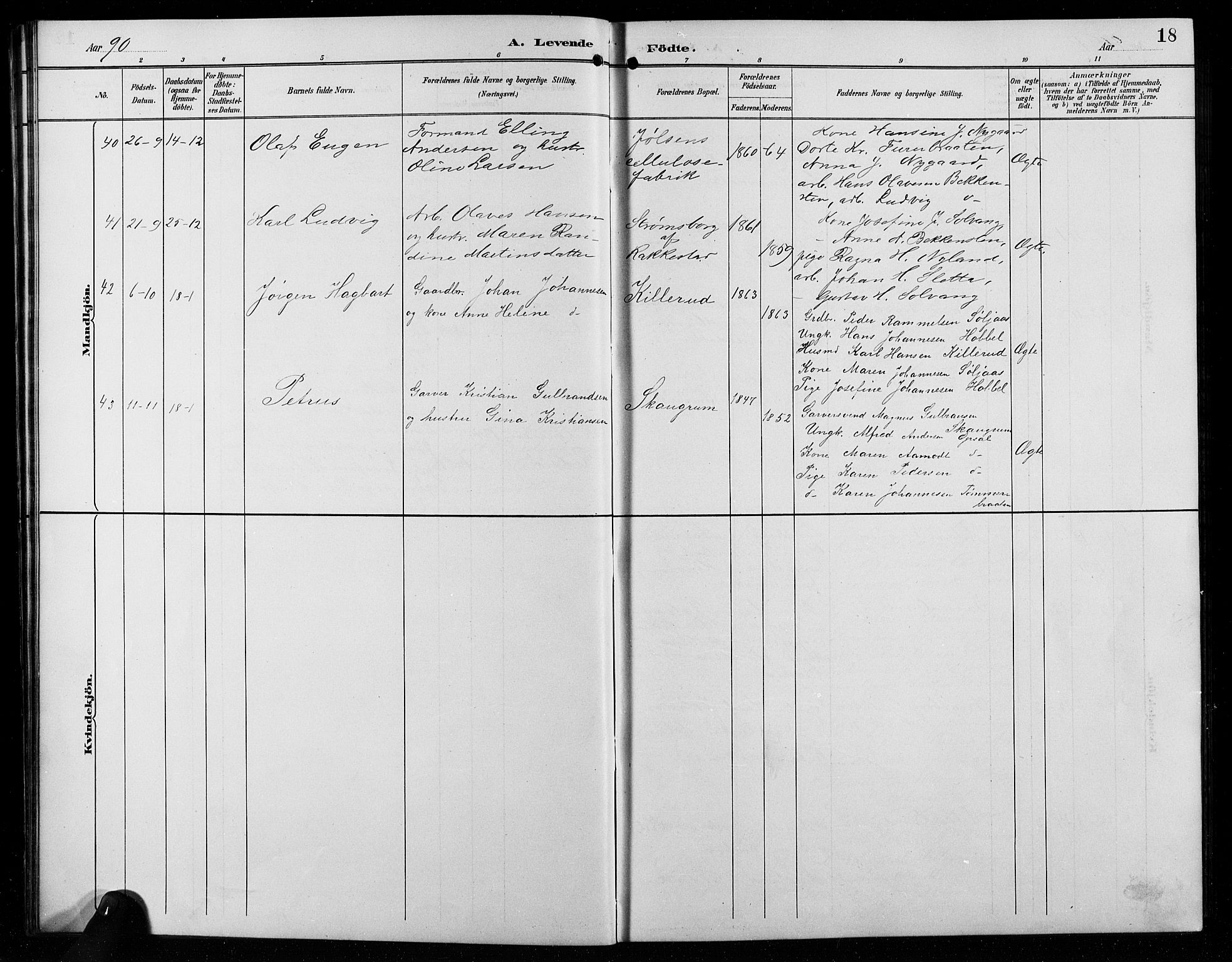 Enebakk prestekontor Kirkebøker, SAO/A-10171c/G/Ga/L0006: Parish register (copy) no. I 6, 1889-1911, p. 18